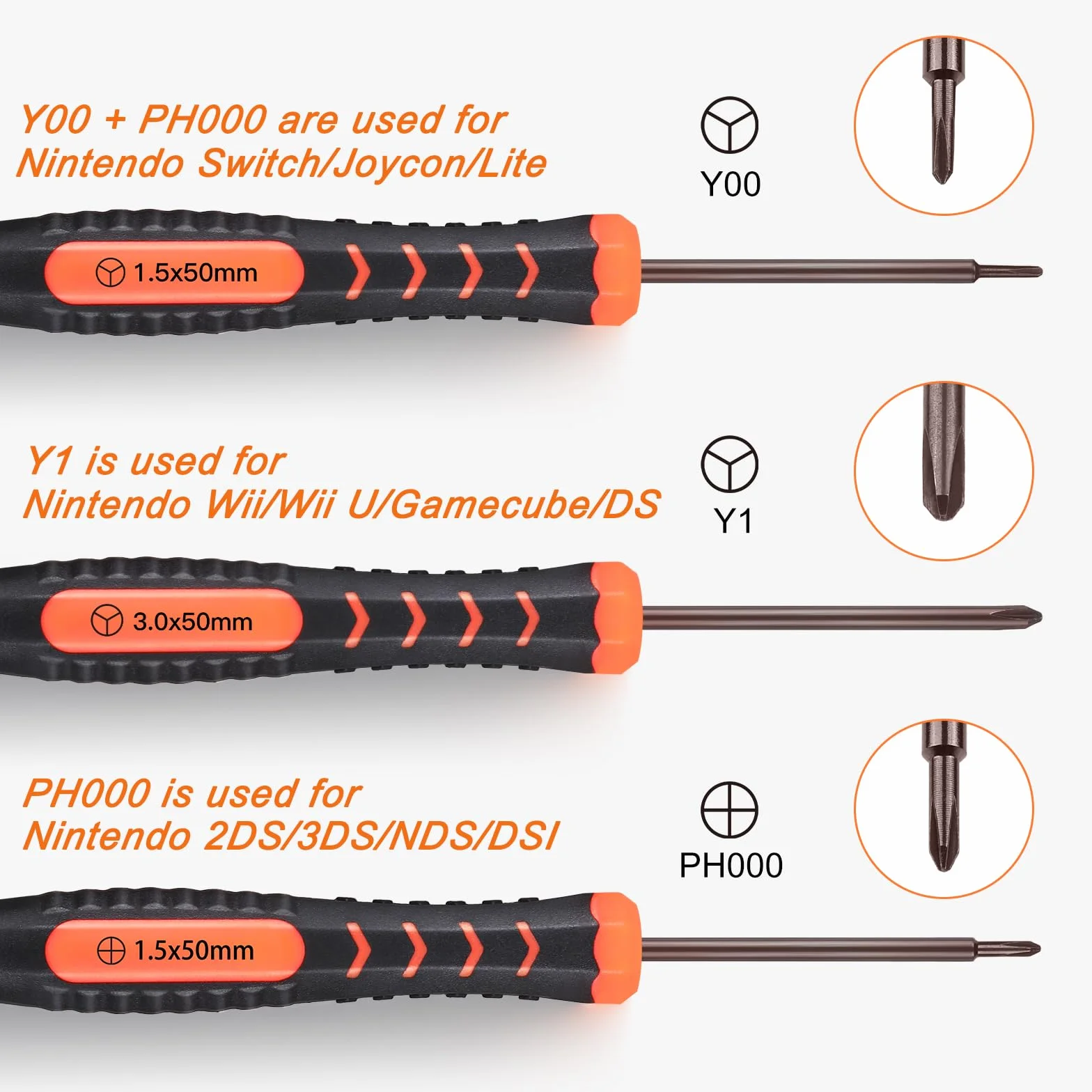 JOREST Zestaw wkrętaków do Nintendo Switch, 6-częściowy zestaw narzędzi naprawczych z Triwing Y00, Y1, Phillips PH000, pęsetą itd., do Switch Lite, Joycon Controller, Wii, Gameboy Advance SP, Gamecube