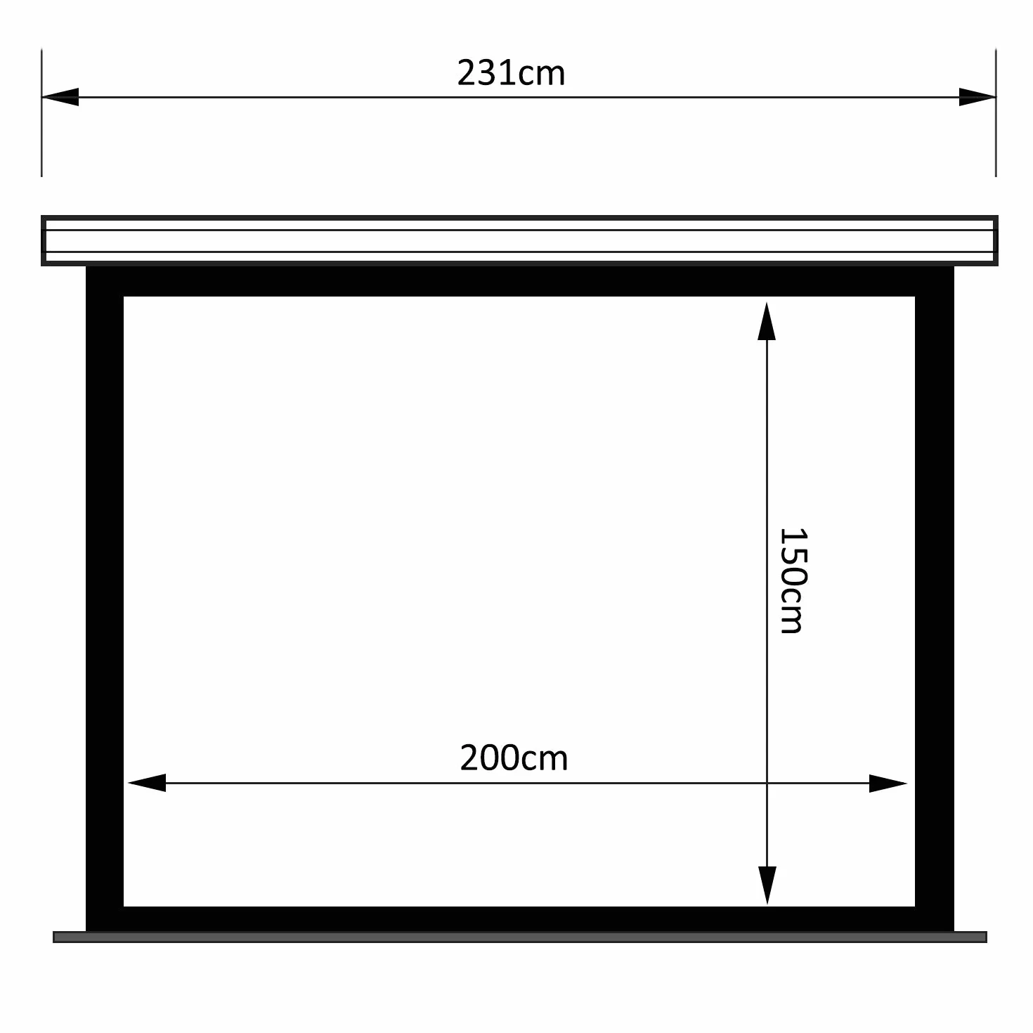 Maclean MC-992 Elektryczny Ekran Projekcyjny, Podwieszane Mobilne Płótno, Przenośny Ścienny Ekran Służący Jako Kino Domowe, Przekątna Obrazu 100'' Format Obrazu 4:3 i 16:9 Wymiary 200x150
