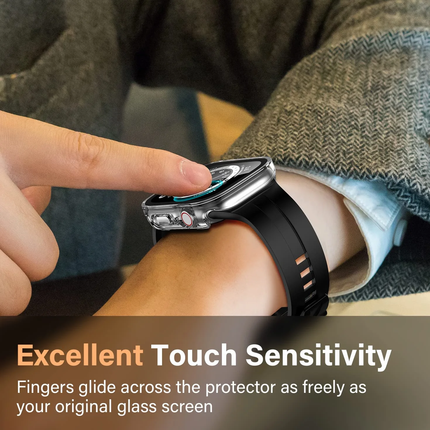 Amizee 2-pak etui kompatybilne z Apple Watch 44 mm serii 6/5/4/SE z wbudowaną osłoną ekranu, twarda obudowa ochronna z PC, ultracienka, odporna na zarysowania, do iWatch 44 mm (srebrna/przezroczysta)