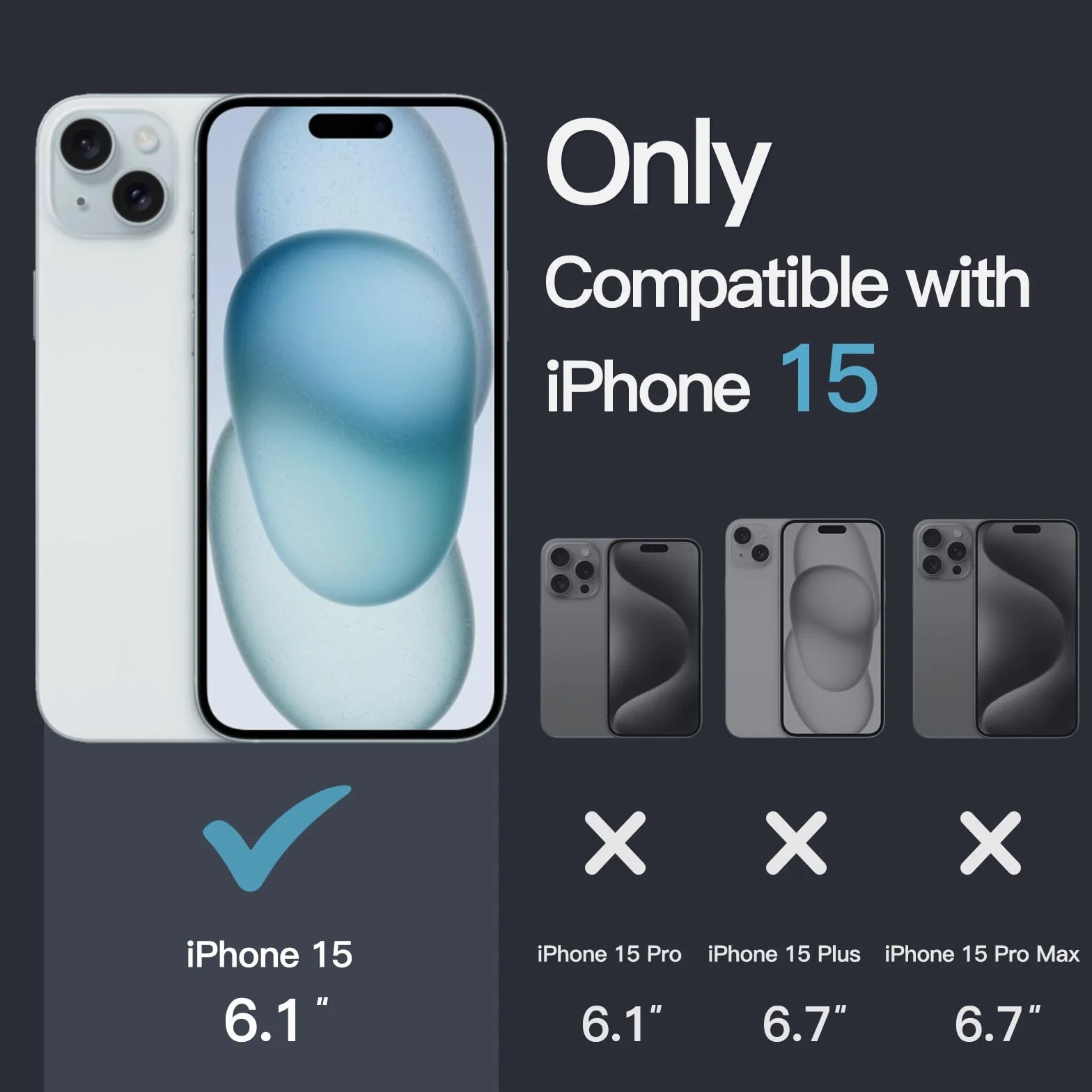 JETech Magnetyczna Etui dla iPhone 15 6,1 Cala Kompatybilny z MagSafe Bezprzewodowy Ładowanie, Odporny Wstrząsy Phone Bumper Case, Przezroczysty Tył, Odporny na Zarysowania (Przezroczyste)