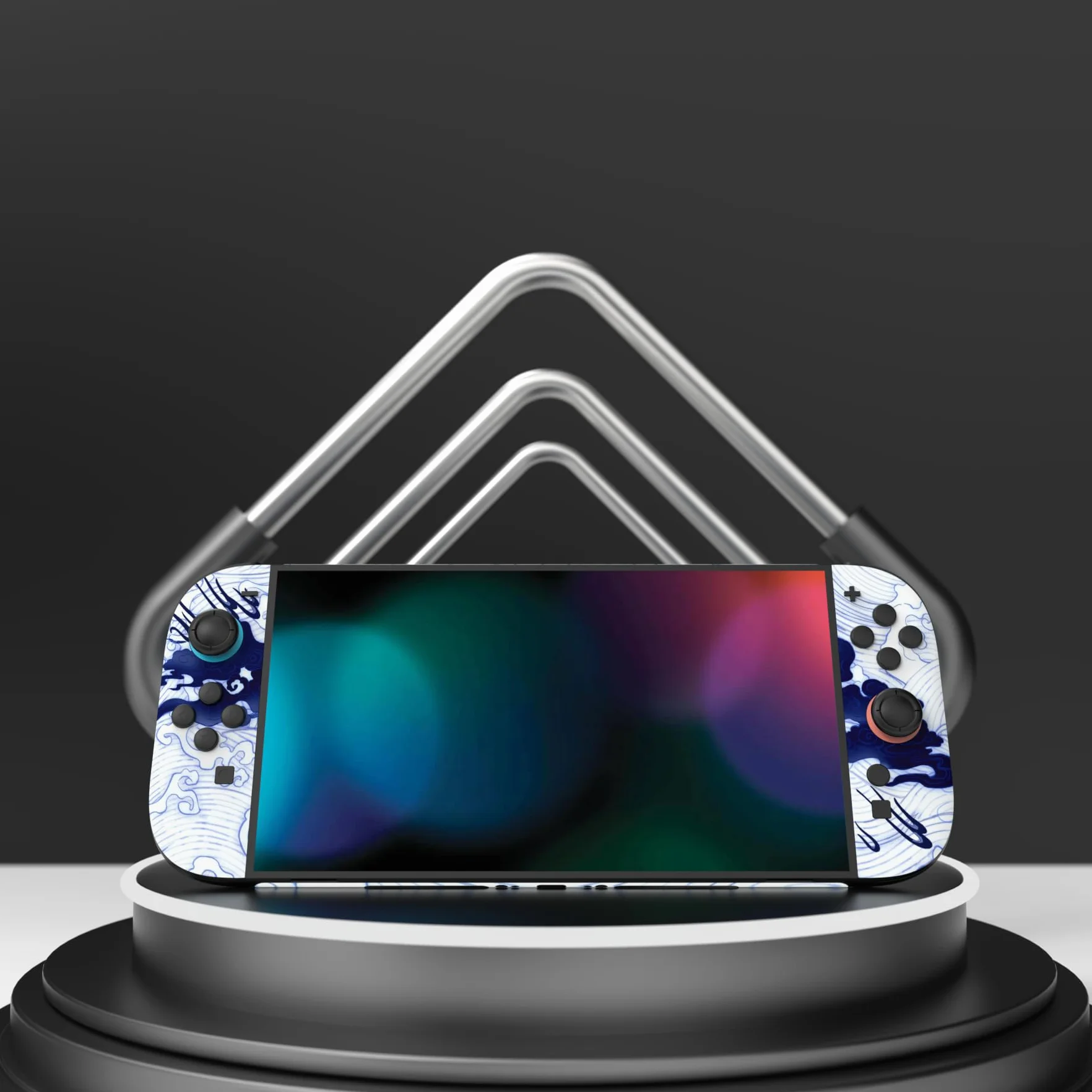 PlayVital Naklejka do Switch 2 Konsolę & Kontroler & Grip i Dock, Folia Ochronna do Switch 2–Porcelana w Stylu Qinghua