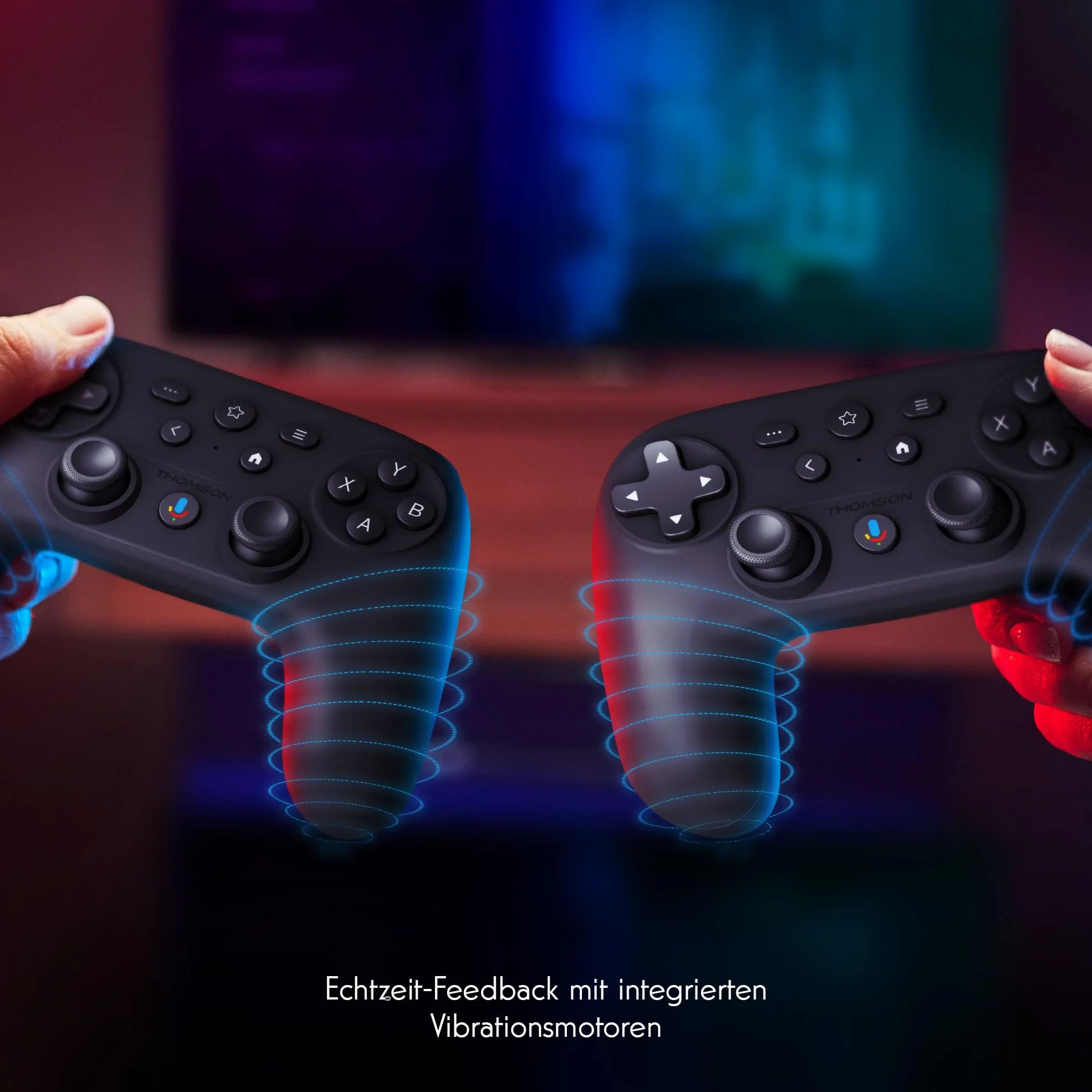 THOMSON Bezprzewodowy Gamepad Bluetooth 6-Osiowy Żyroskop USB-C Kontroler do Android iOS Windows