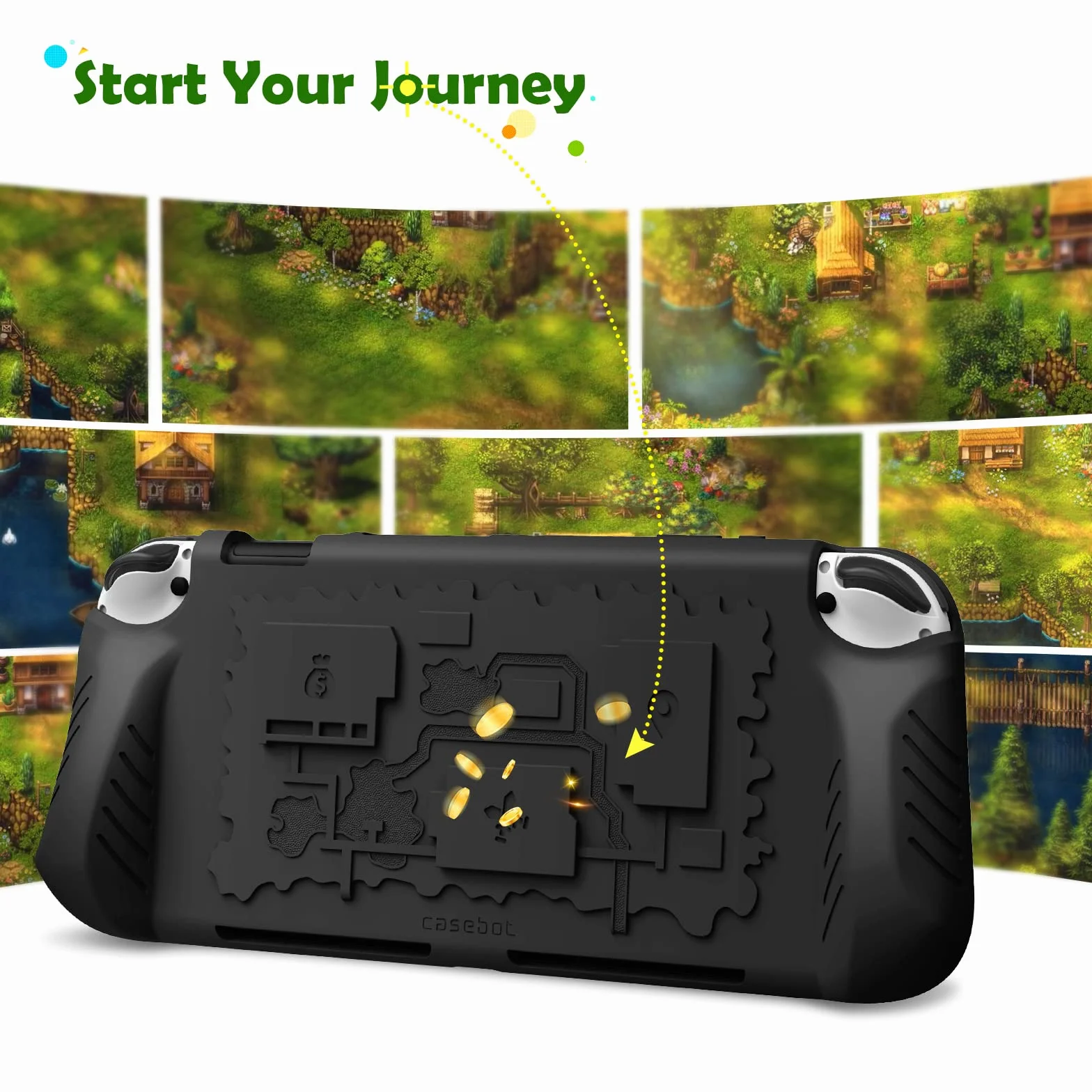 Fintie Etui kompatybilne z Nintendo Switch (model OLED) 2021 – wykonane z miękkiego silikonu, antypoślizgowe, odporne na uderzenia etui ochronne z 3 uchwytami na karty do gry, ergonomiczny uchwyt,
