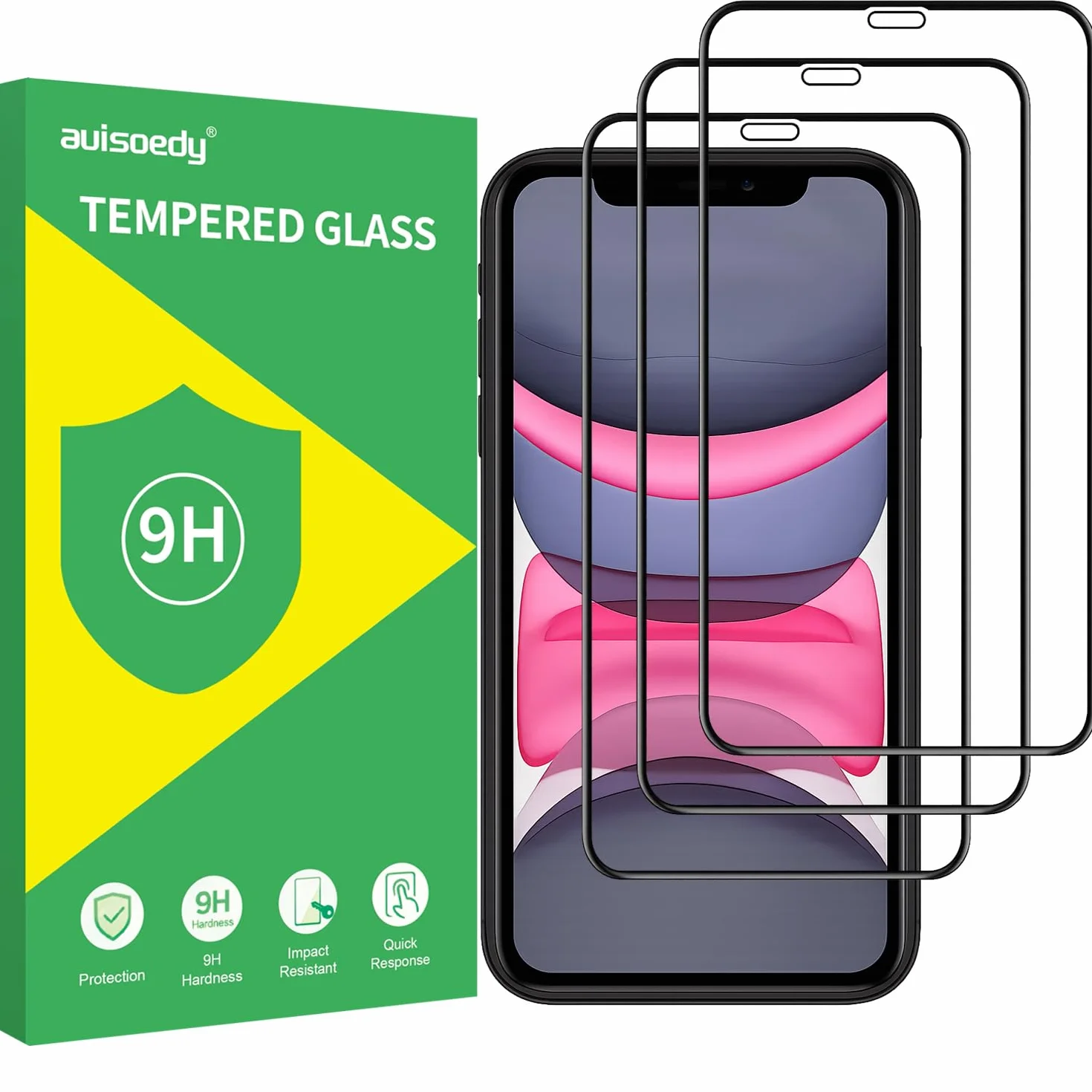 3 sztuki pancerna ochrona szkło hartowane szkło hartowane szkło hartowane do iPhone 11, iPhone XR, folia ochronna na ekran Full Screen folia ochronna na wyświetlacz folia ochronna na wyświetlacz folia
