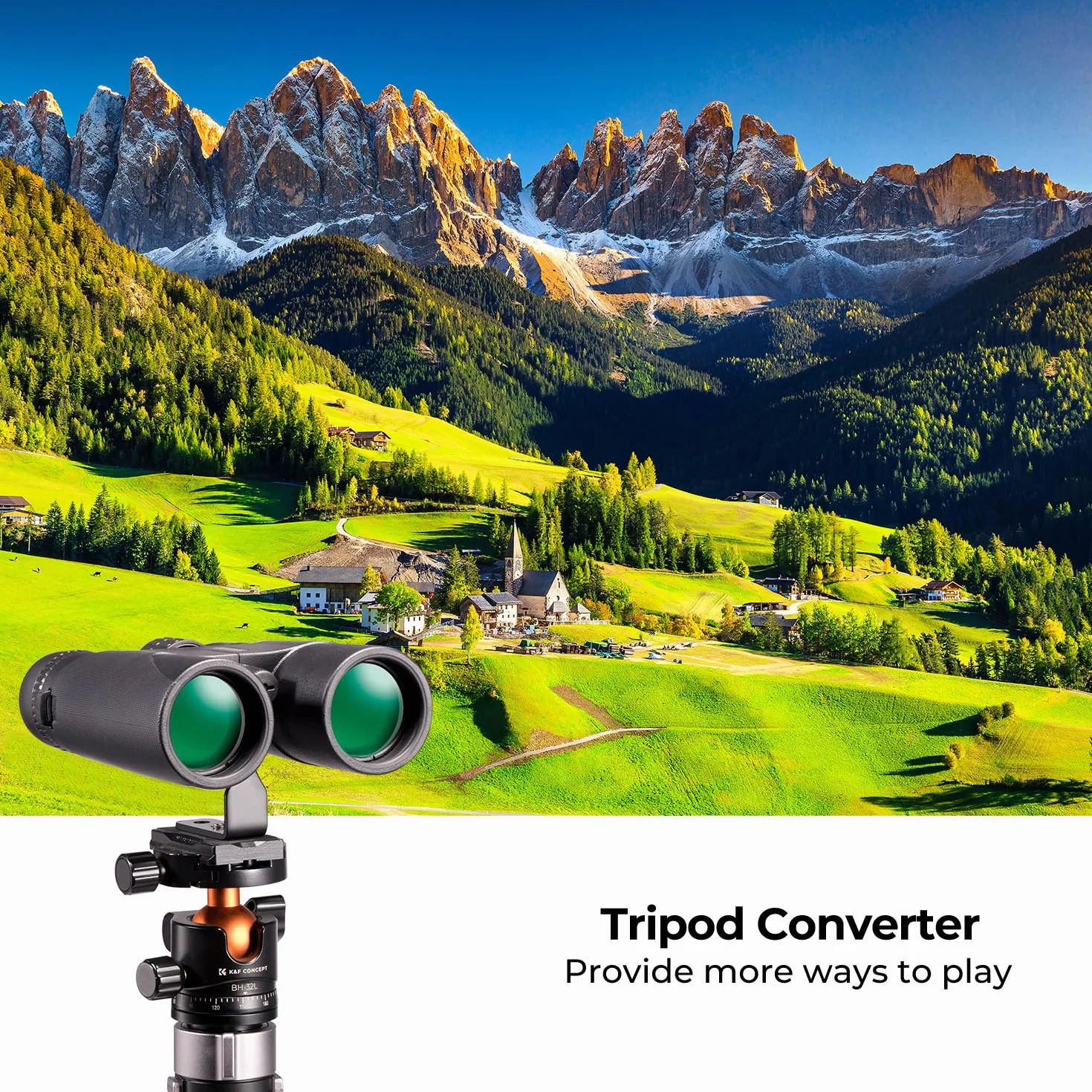 K&F Concept Lornetka dla dorosłych, 10 x 42 HD, czarna, BAK4, z uchwytem do obserwacji ptaków, polowania, wędrówek, zwiedzania