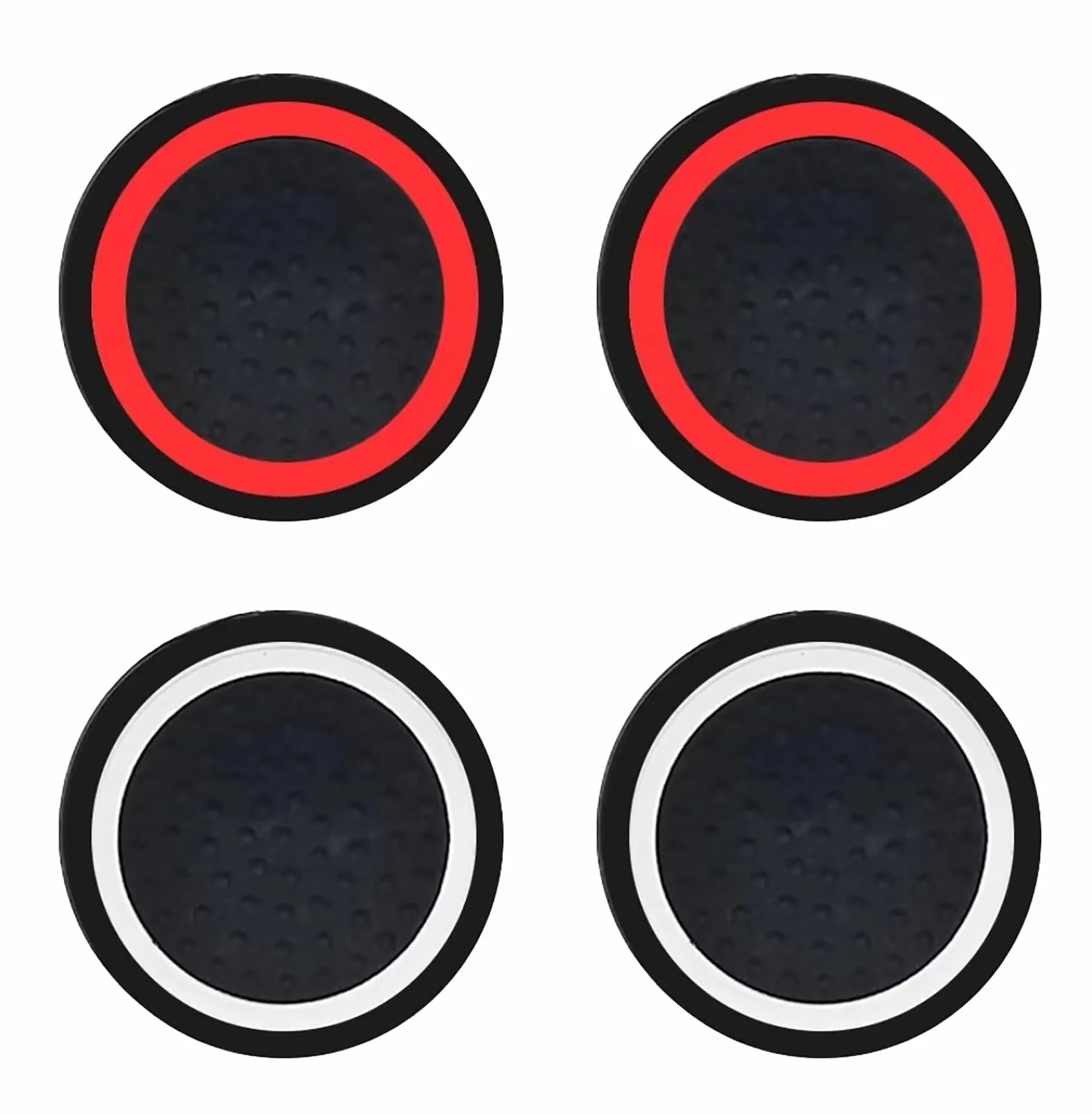 GIOPUEY Nakładki na joystick kompatybilne z Lenovo Legion Go, 4 sztuki, silikonowe nakładki ochronne, miękkie, antypoślizgowe - czarny/czerwony + czarny/biały