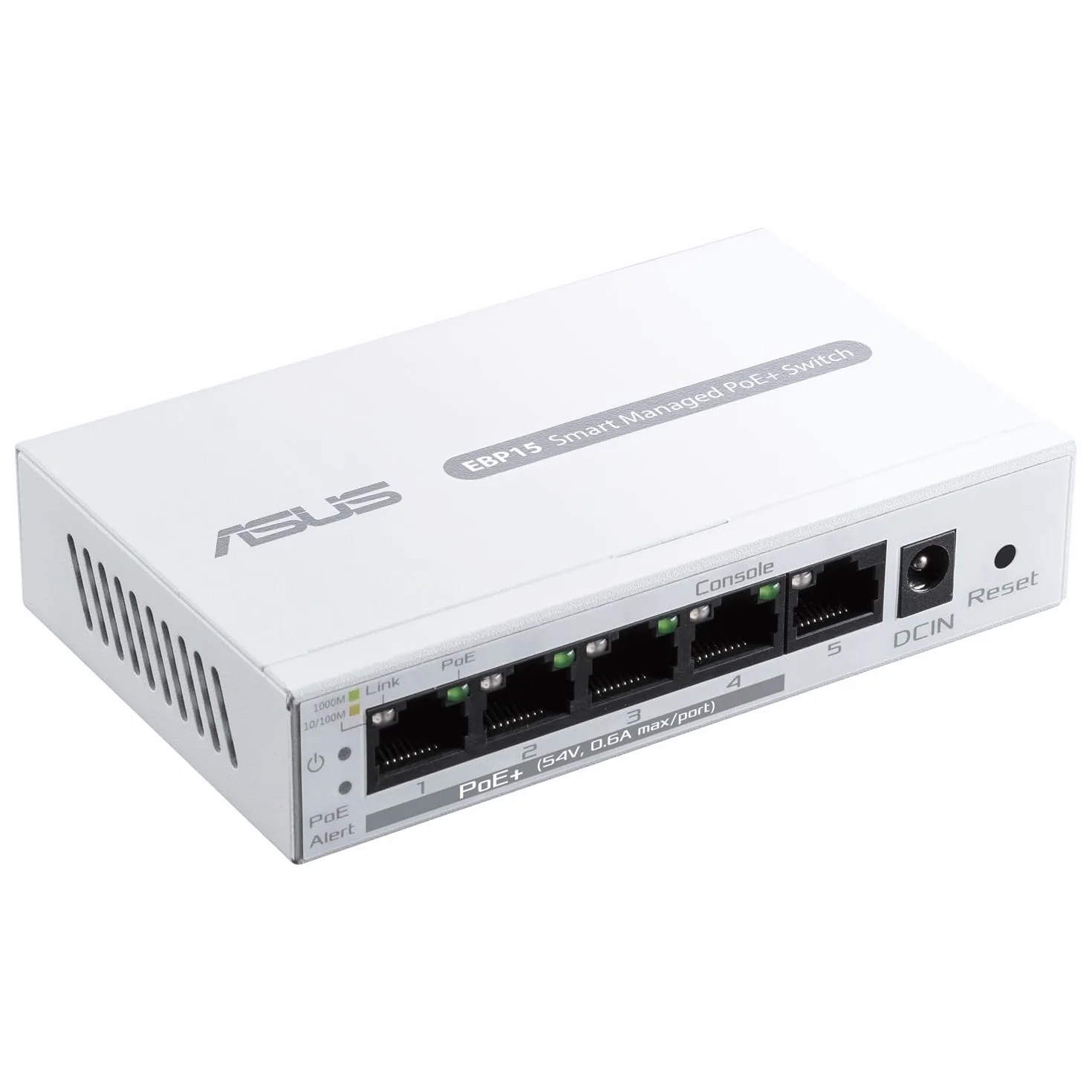 ASUS ExpertWifi EBP15 przełącznik PoE+ do zarządzania 5 portami GbE, 4 porty poe, 60 W, obsługuje punkty dostępowe i kamery IP