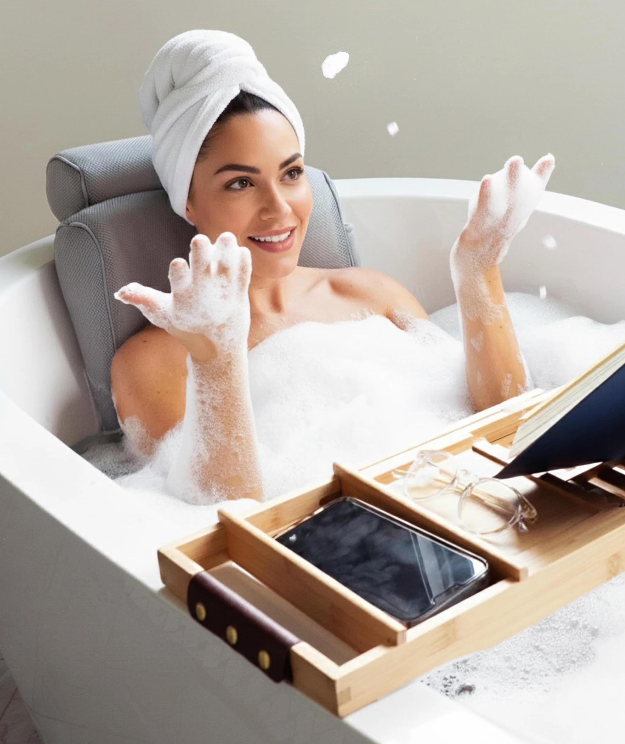 Everlasting Comfort Luxury Bath Pillow - Head, Neck, Back Support Cushion for Bathtub, Spa, Soaking