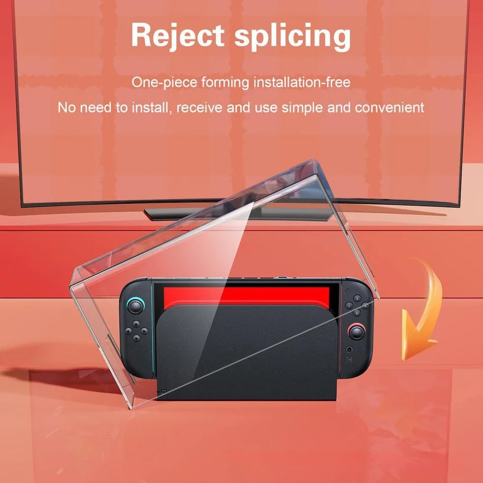 Akrylowa osłona przeciwpyłowa, kompatybilna z Nintendo Switch 2 Box, przezroczysta osłona przeciwpyłowa stacja ładująca, ochrona wszystkich powierzchni, wodoodporna, łatwa do czyszczenia, montaż etui