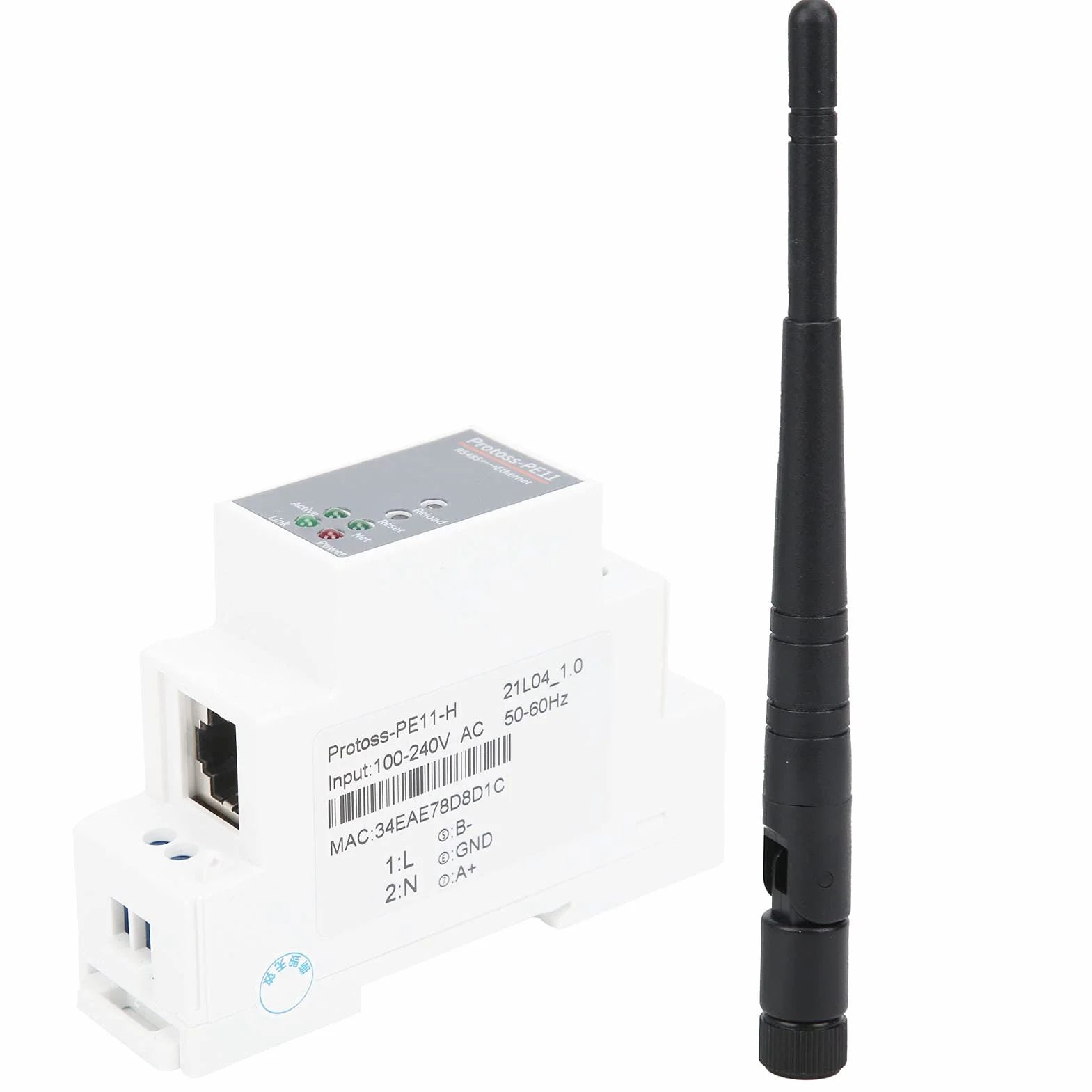 Serwer Szeregowy RS485 na Ethernet 10/100M Serwer Szeregowy RS485 na WIFI Router do Montażu na Szynie 100-240VAC PE11-H dla FreeRTOS