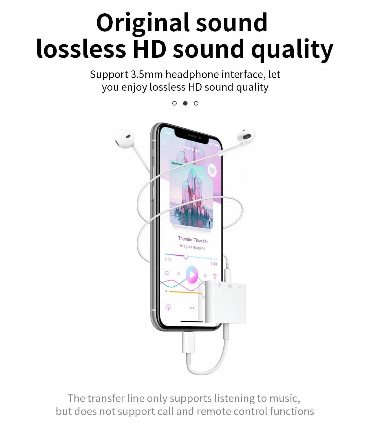 Certyfikowany przez dla Apple adapter do słuchawek dla iPhone audio 3,5 mm AUX Jack i przedłużacz ładowarki Dongle konwerter zestawu Lightning USB żeńskiego OTG kabel aparatu złącze pamięci splitter