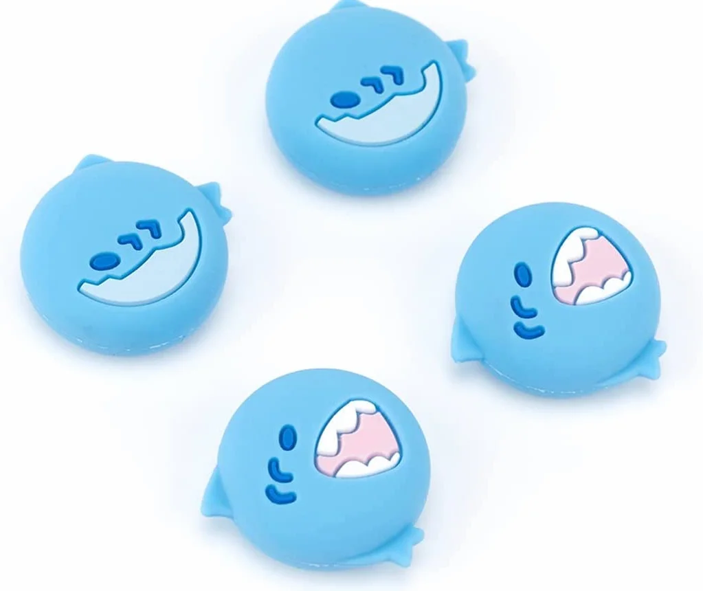 GeekShare Śliczne silikonowe nakładki na kciuki Joystick, osłona joysticka kompatybilna z Switch/OLED/Switch Lite, 4 sztuki - Baby Shark