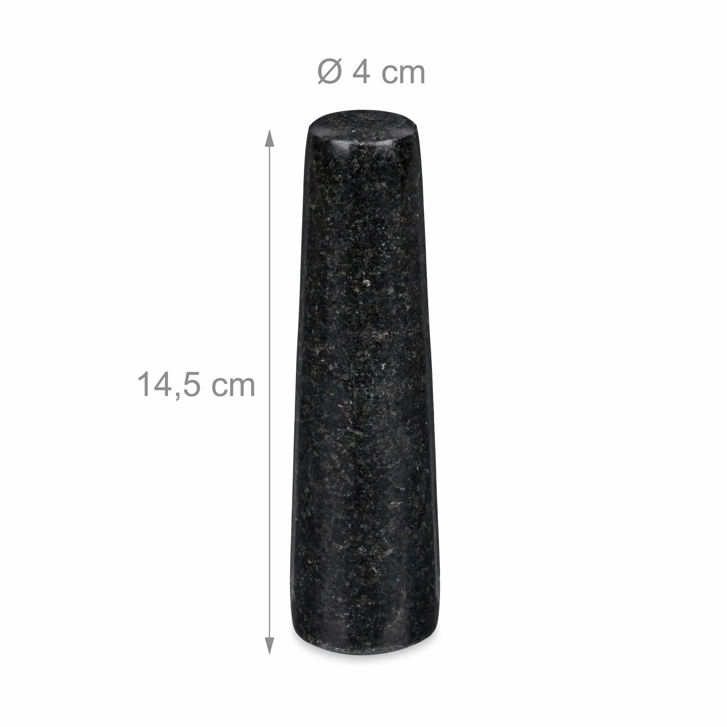 Relaxdays moździerz kuchenny z tłuczkiem, granitowy rozdrabniacz, ciężki ubijacz, miska do kruszenia Ø14cm, 400ml, szary
