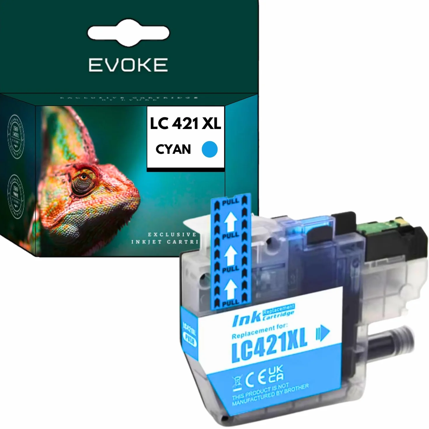 EVOKE LC421 Zestaw tuszy kompatybilny z Brother DCP-J1050DW DCP-J1140DW MFC-J1010DW (Zestaw CMYK) 500 Stron 46 ml