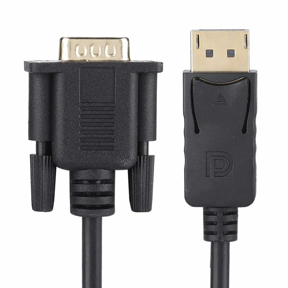 Sonew Adapter DisplayPort na VGA, 1,8 m 1080P HD Mini Dp na VGA konwerter kabla do laptopa PC