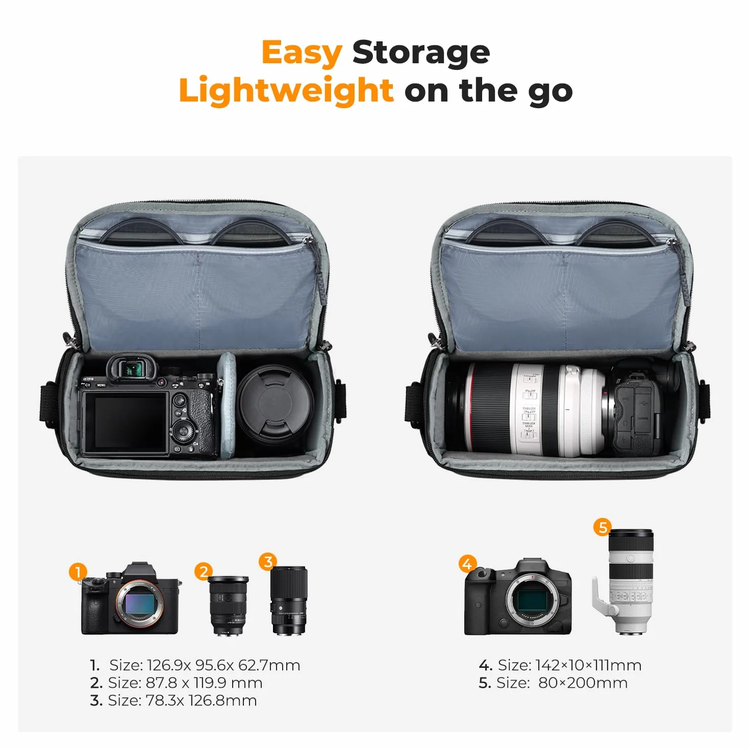K&F Concept Torba na aparat, mała torba na aparat crossbody, DSLR/SLR, bez lustra, kompaktowe torby fotograficzne na ramię dla fotografów, Czarny, Plecaki na ramię
