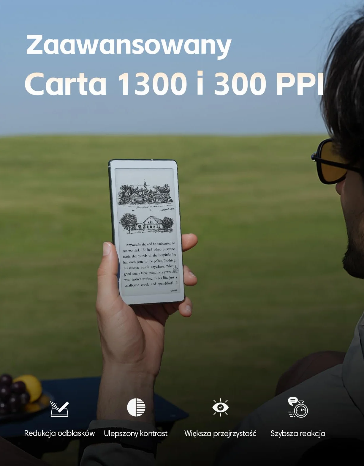 VIWOODS 6,13’’ AiPaper Reader z łącznością 4G, ultracienkie i lekkie urządzenie eReader E Ink, zintegrowana sztuczna inteligencja, 300 PPI, regulowane przednie podświetlenie, 128 GB pamięci