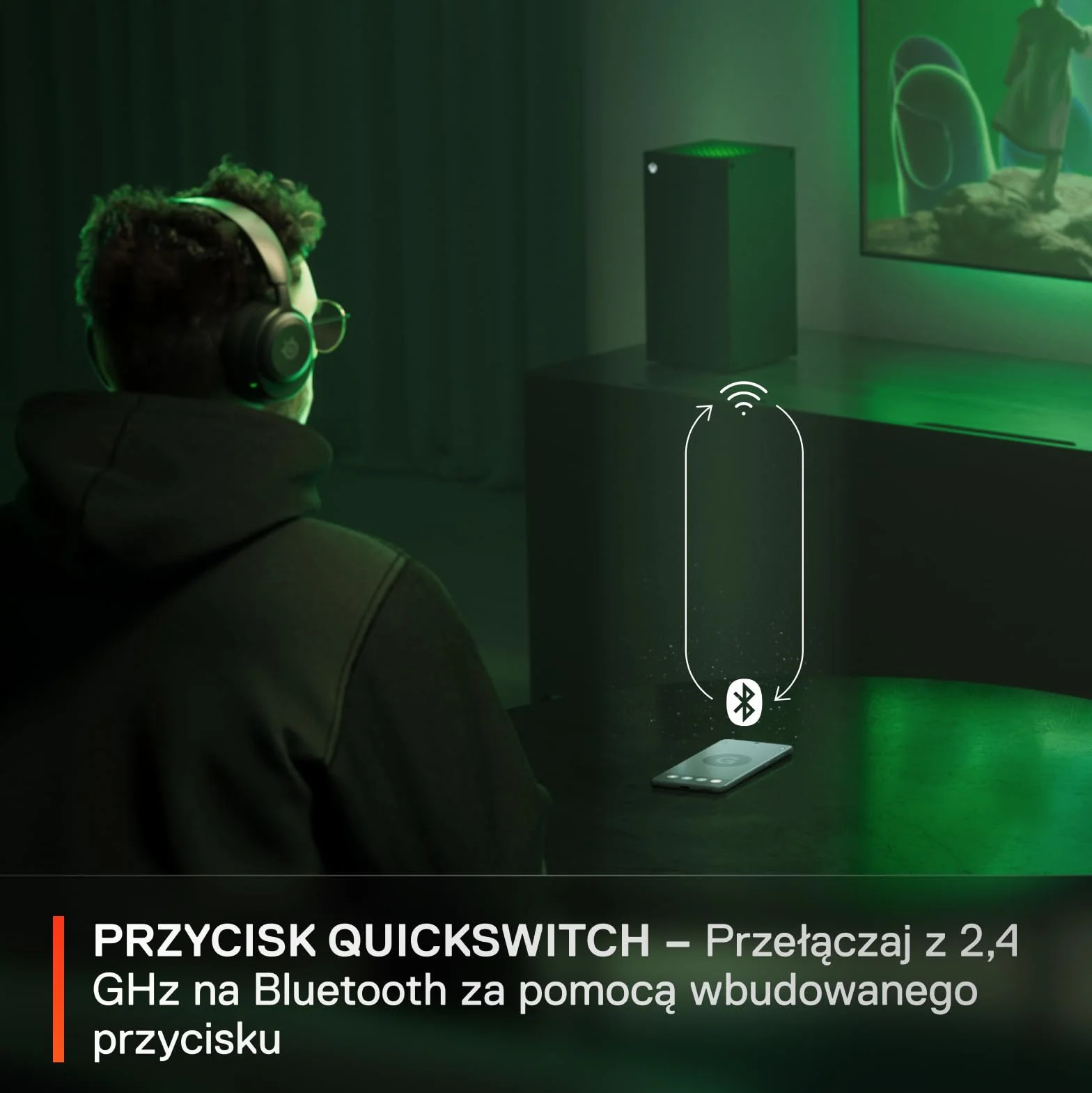SteelSeries Arctis Nova 5X słuchawki wi-fi do gier, neodymowe przetworniki, 60h baterii, 2,4 GHz BT, Mik.Gen2.X Xbox PC PS Switch mobile