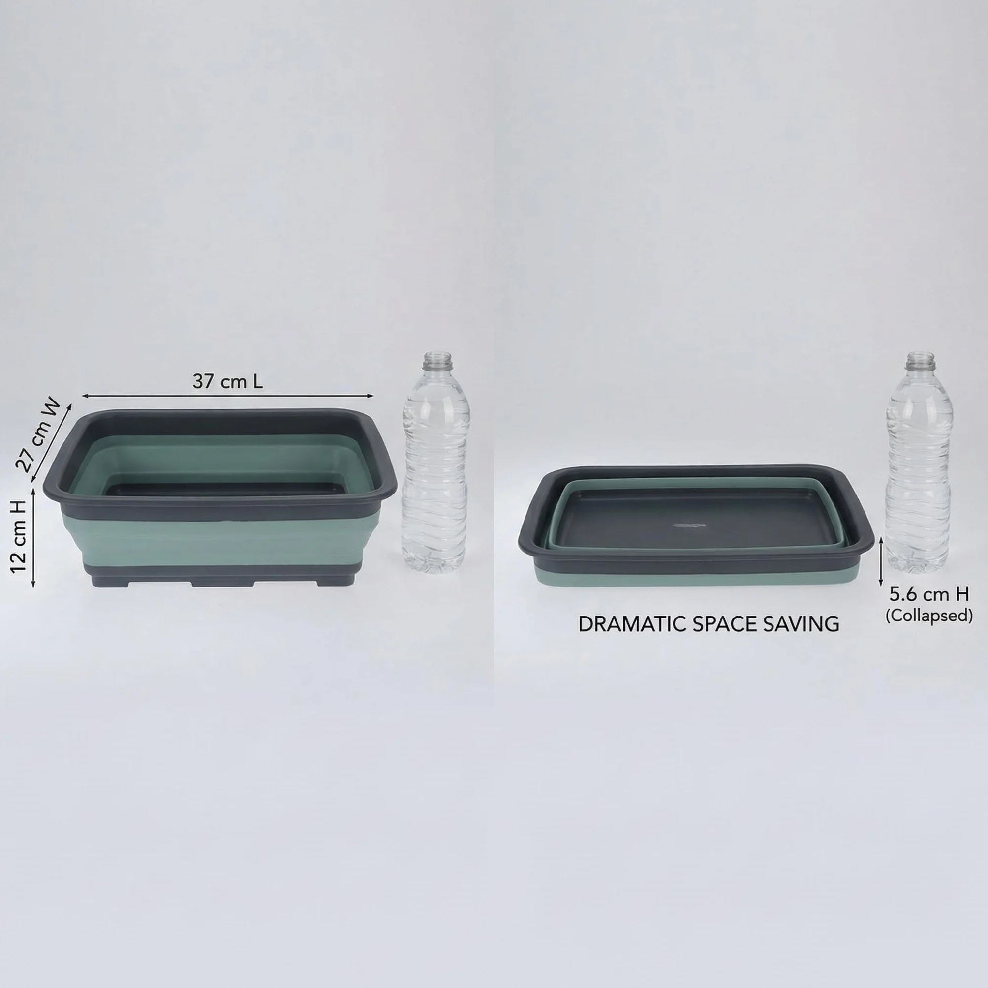 MIJOMA Składana miska do mycia 8 l 37 x 27 x 12 cm PP TPE kempingowa