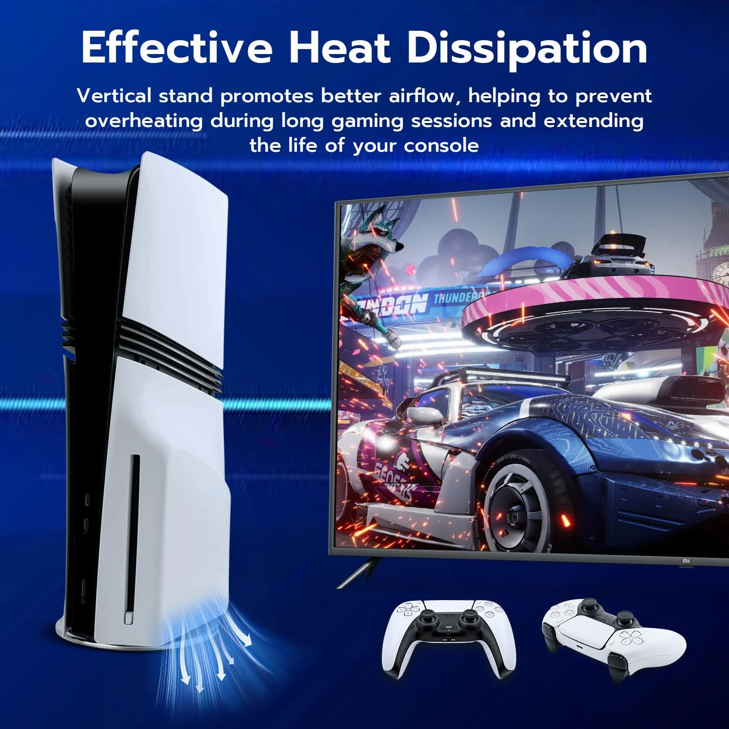 Stojak pionowy do konsol PS5/PS5 Pro/PS5 Slim, pionowa okrągła podstawa uniwersalna podstawka na biurko do wszystkich konsol P5 Disc i Digital Editions - srebrny