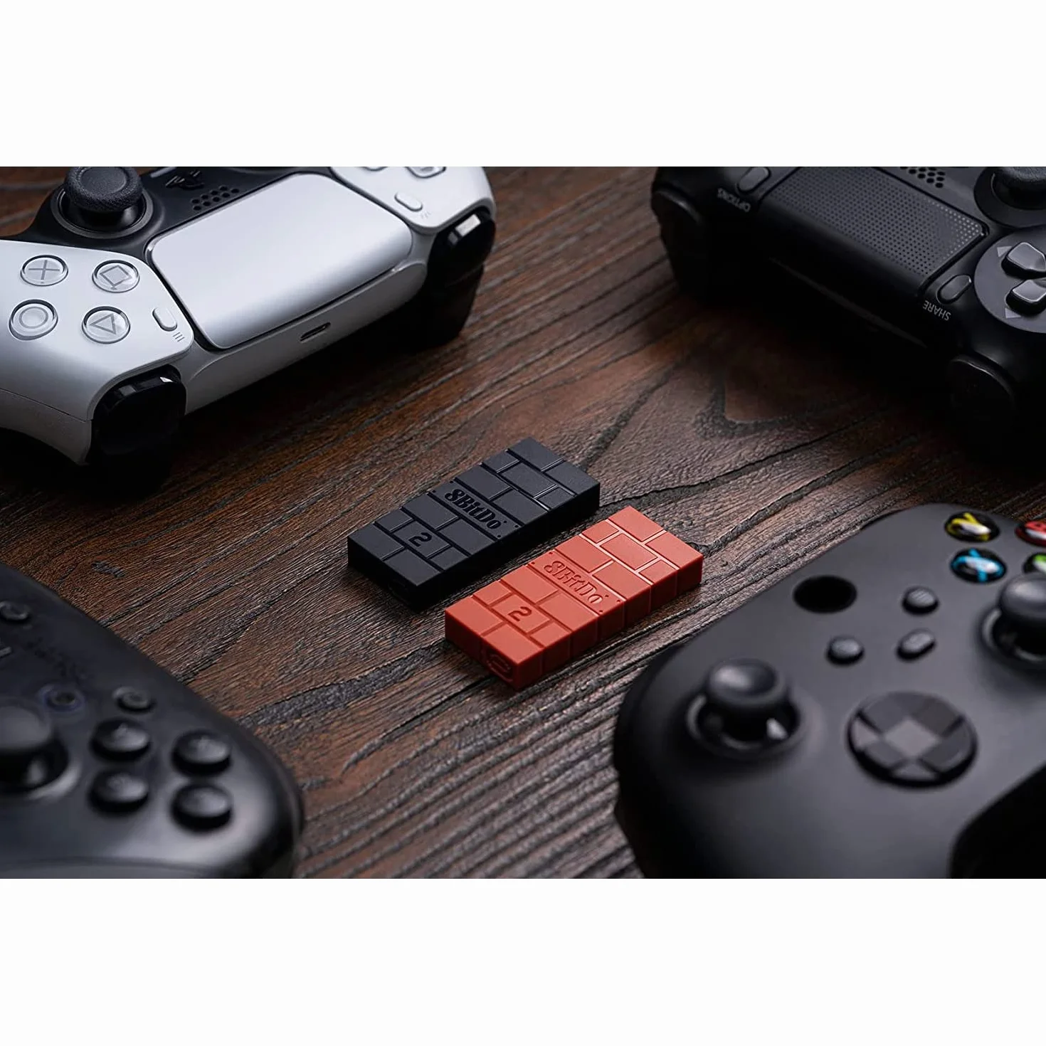 Mcbazel 8Bitdo USB bezprzewodowy adapter 2 z adapterem OTG, akcesoria do Switch OLED/Switch, Windows, Mac i Raspberry Pi, kompatybilny z Xbox Series X&S/Xbox One/Switch Pro/PS5, brązowy