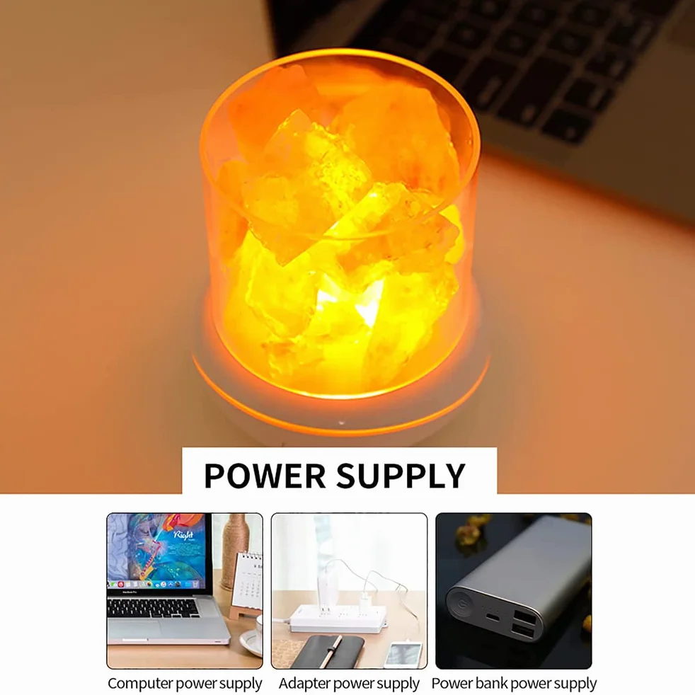 Kryształowa solna Dyfuzor zapachowy USB Solna lampka nocna solna, Kylewo12 x 10 x 10 kryształowa solna kolorowa sól kryształowa zapachowa olejek rozproszony (kolorowy 02)