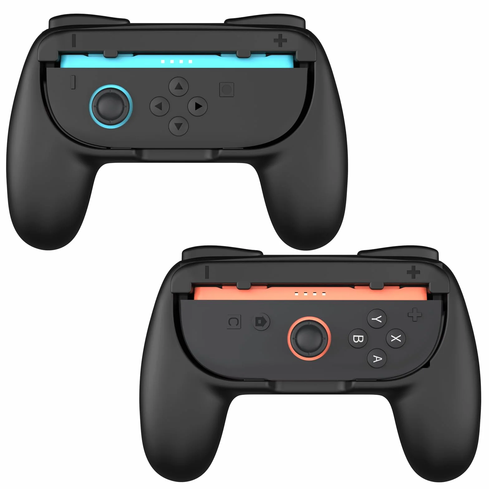 MoKo Grips for Nintendo Switch 2 Joy-Con, 2-Pack Ergonomic Joy-Con Grips for Switch 2, Anti-Slip Handle Kit Accessories, Black
