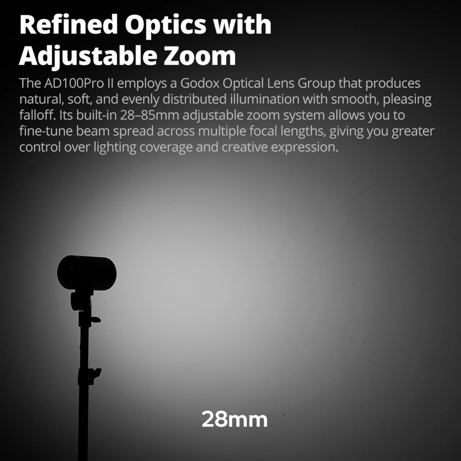 Godox AD100Pro II lampa błyskowa kieszonkowa – lampa błyskowa 100Ws, 2,4G TTL 1/8000s HSS, synchronizacja jednym przyciskiem z X3/X3Pro, 490 pełnych błysków i regulowanym zoomem (aktualizacja AD100Pro