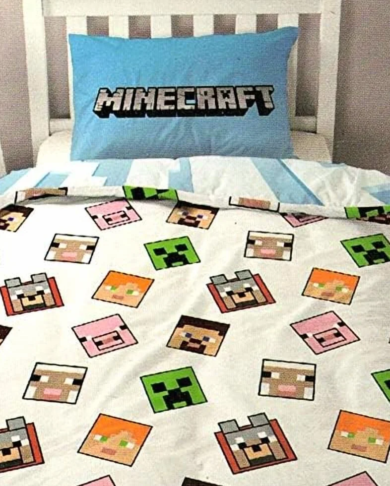 Halantex MINECRAFT Komplet pościeli CACTUS RUN bawełniana poszewka na kołdrę 140 x 200 cm i poszewka na poduszkę 70 x 90 cm, oryginalny