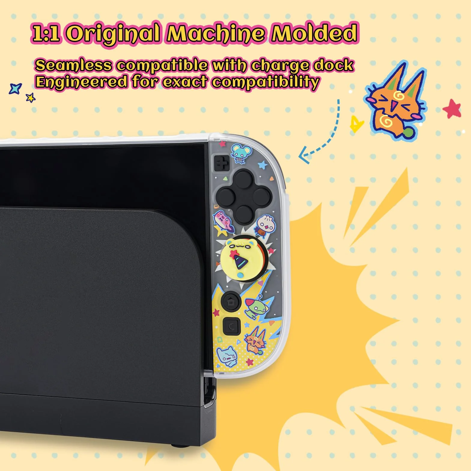 GeekShare Powłoka ochronna kompatybilna z Switch 2, Kawaii Cartoon dokowalna obudowa kompatybilna z Switch 2, odporna na zarysowania i amortyzująca konstrukcja osłona skórka - LAFI Legion