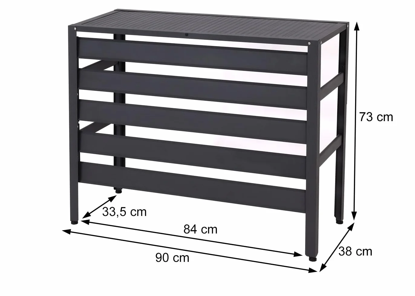 Mendler Aluminiowa osłona do klimatyzacji/pompy ciepła HWC-K59, osłona kratka ochronna, regał na rośliny, metal, 73 x 90 x 38 cm, kolor szary