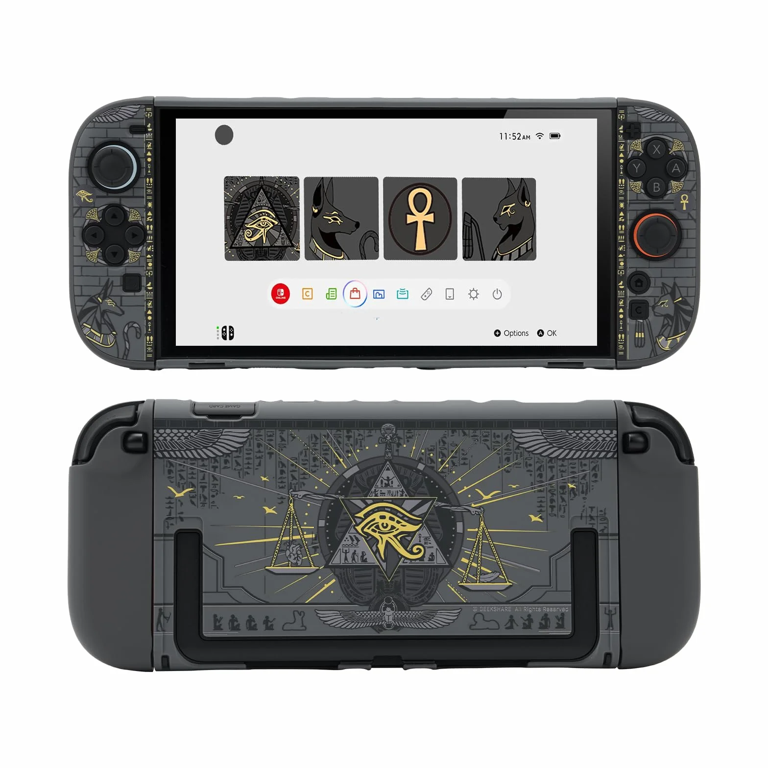 GeekShare Etui ochronne kompatybilne z Switch 2, twarda, wąska, dokująca obudowa z PC przeznaczona na konsolę do gier Switch 2 i kontrolery JC Handle - Mystic Kingdom