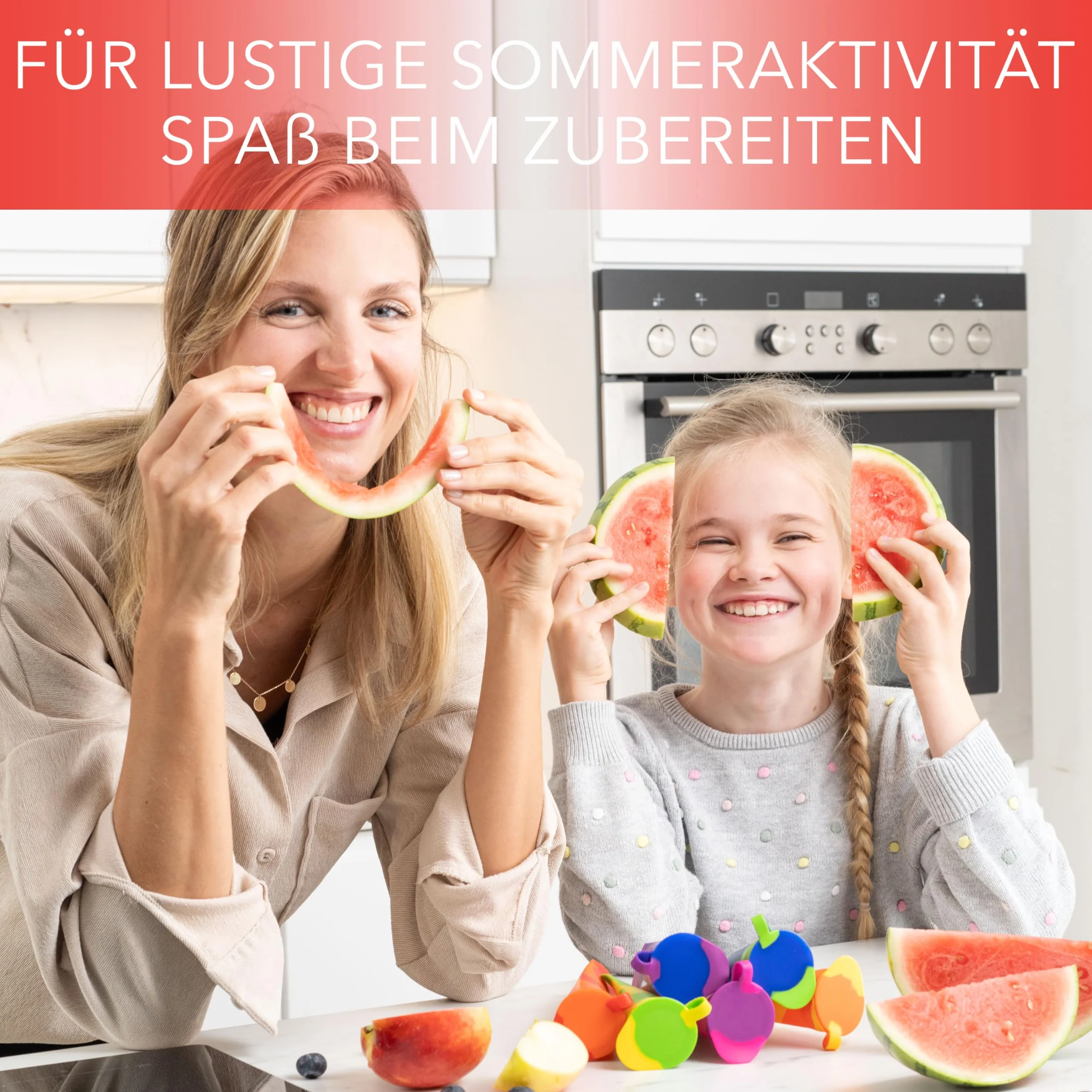 AVANA Wielokrotnego użytku formy do lodów z silikonu (6 sztuk) Formy do lodów na patyku Ice Pop Maker Formy do robienia lodów wodnych BPA Free - Kolorowe