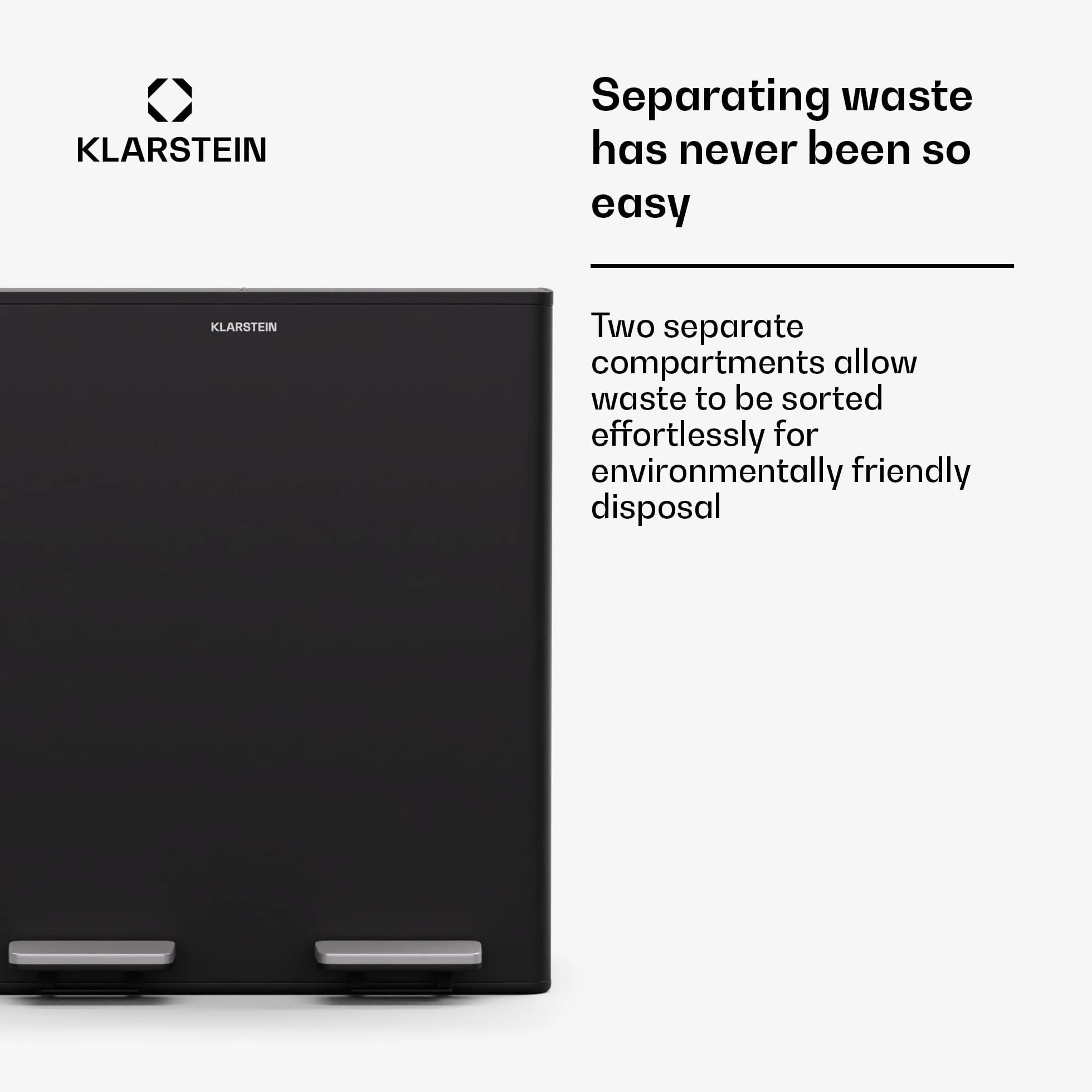 Klarstein Kosz na śmieci 40 l 2 x 20 l z podziałką Soft-Close