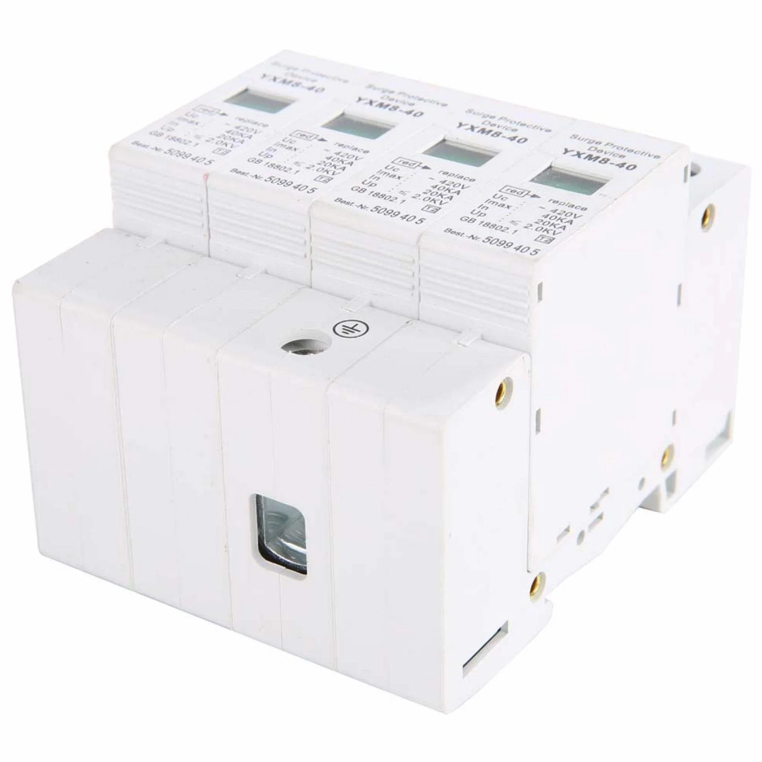 Domowa ochrona przeciwprzepięciowa odgromnik 4P 40KA DIN Rail AC urządzenie odgromowe niskiego napięcia do ochrony przed piorunami