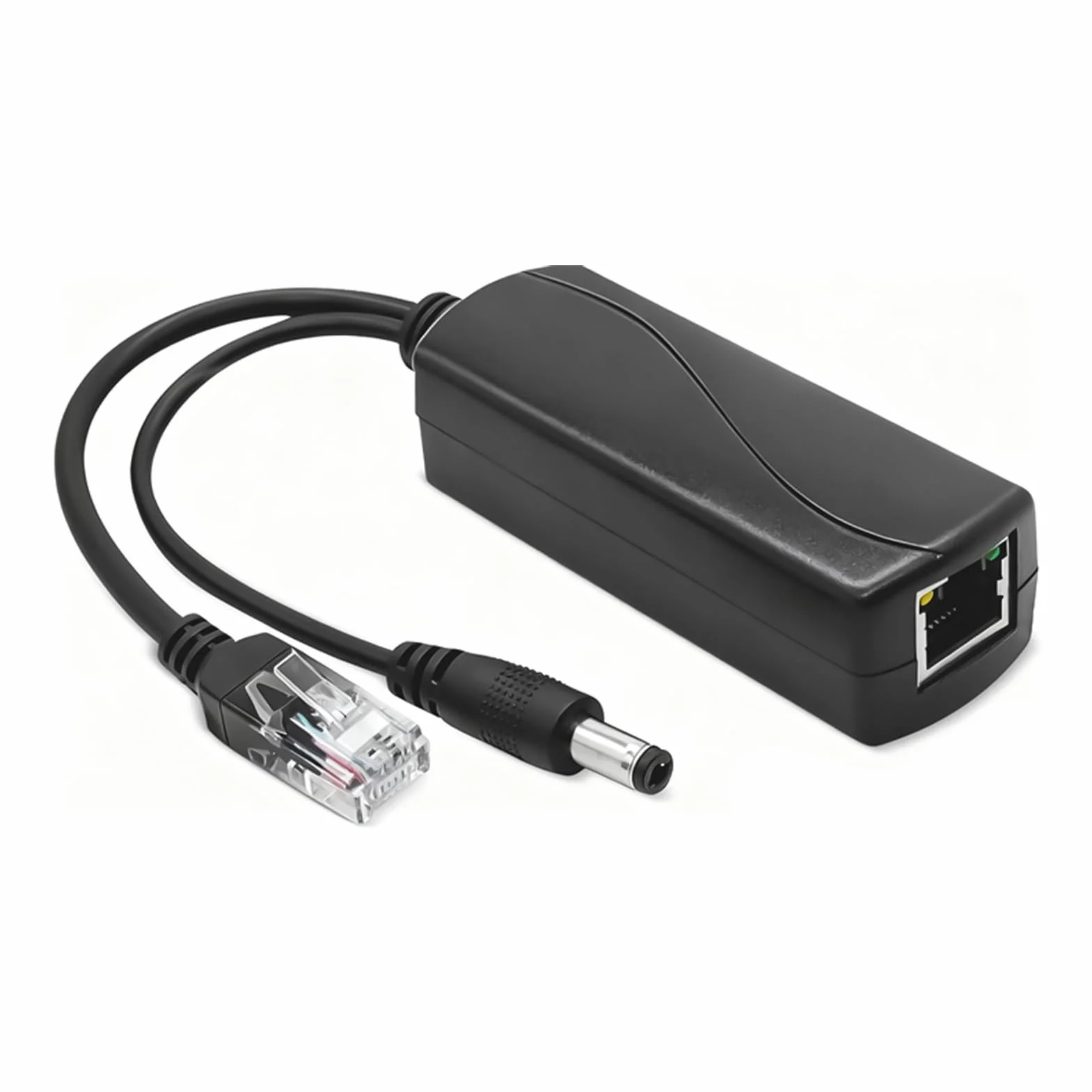 Rozdzielacz PoE 12 V/1.2 A DC, rozdzielacz Adapter PoE Gigabit 48 V PoE na DC 12 V/1.2 A wyjście, przyłącze 5,5 x 2,1 mm do kamery IP/AP/Smart Home, 10/100 Mbps standard IEEE802.3af/at, Rozdzielacz