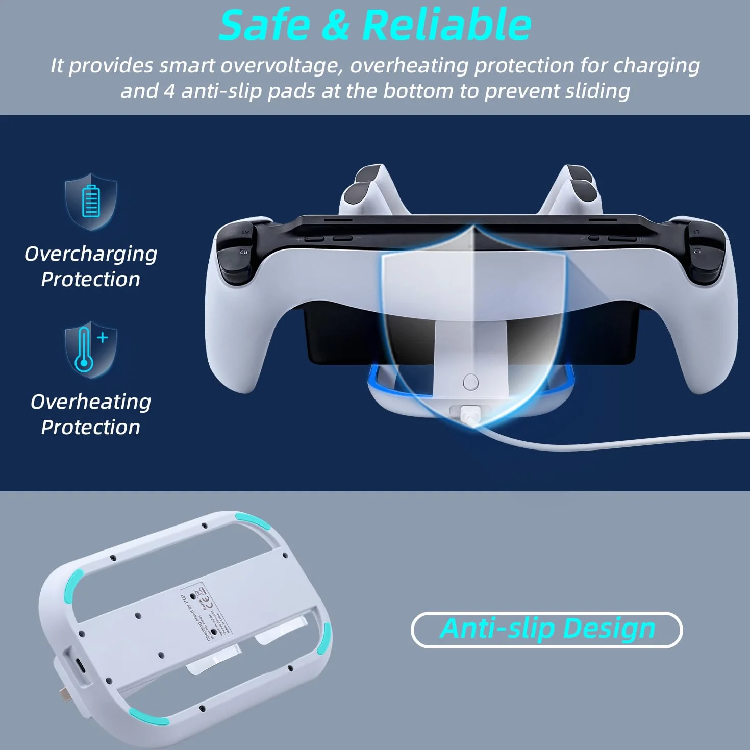 Mcbazel Stacja ładująca, ładowarka do PSPortal Remote Player/PS5 Controller ze światłem RGB