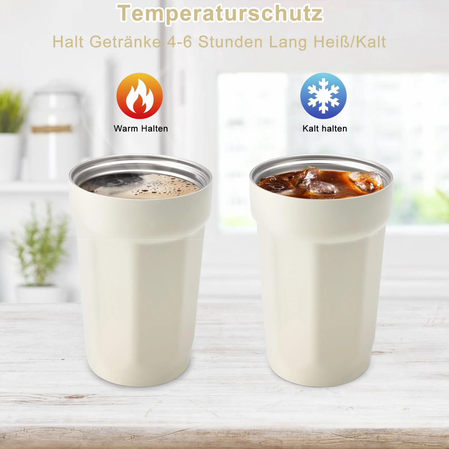 Kubek termiczny 480 ml ze stali nierdzewnej szczelny z pokrywką do kawy na wynos