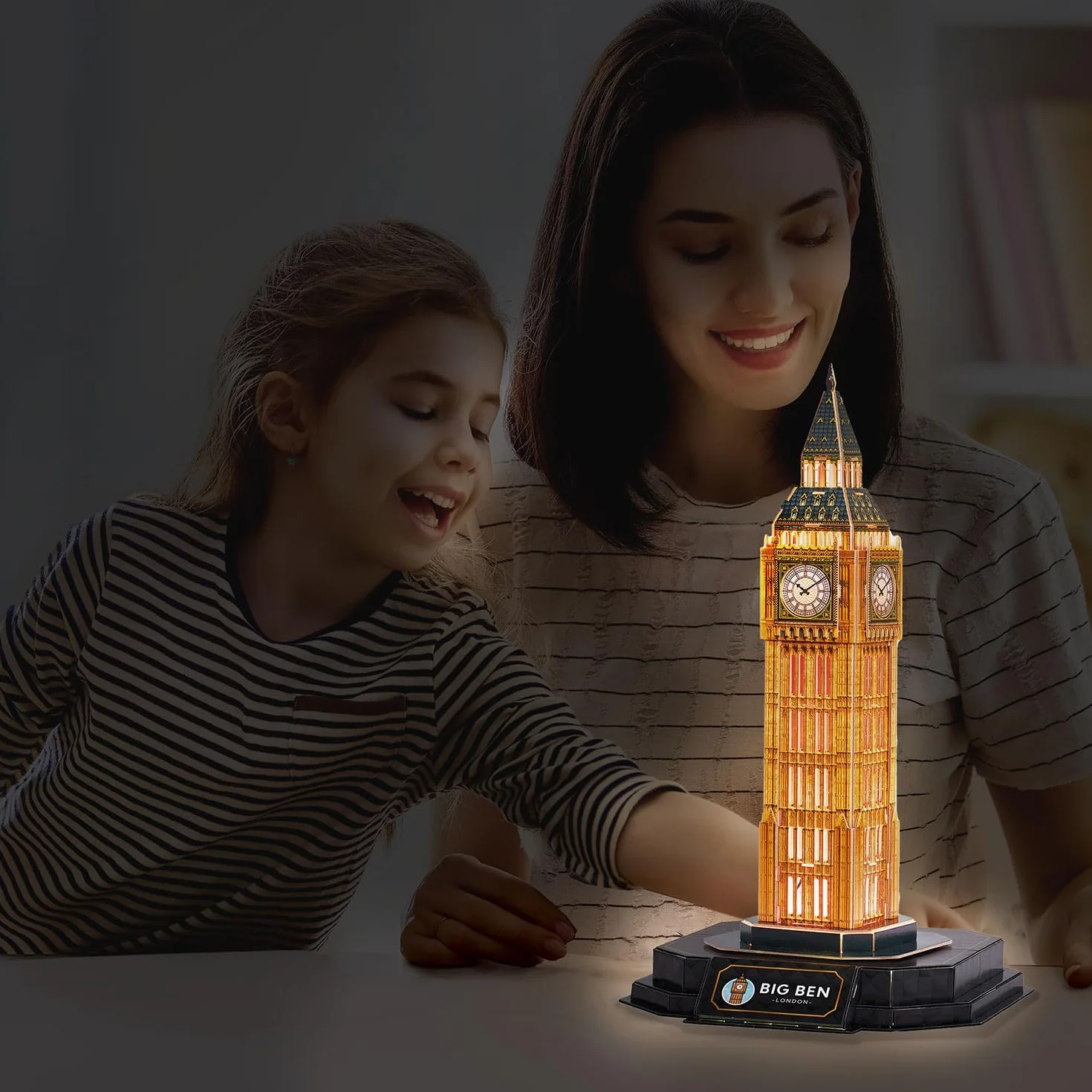 Puzzle 3D Big Ben LED 32 sztuki Prezent dla 8-letniego chłopca