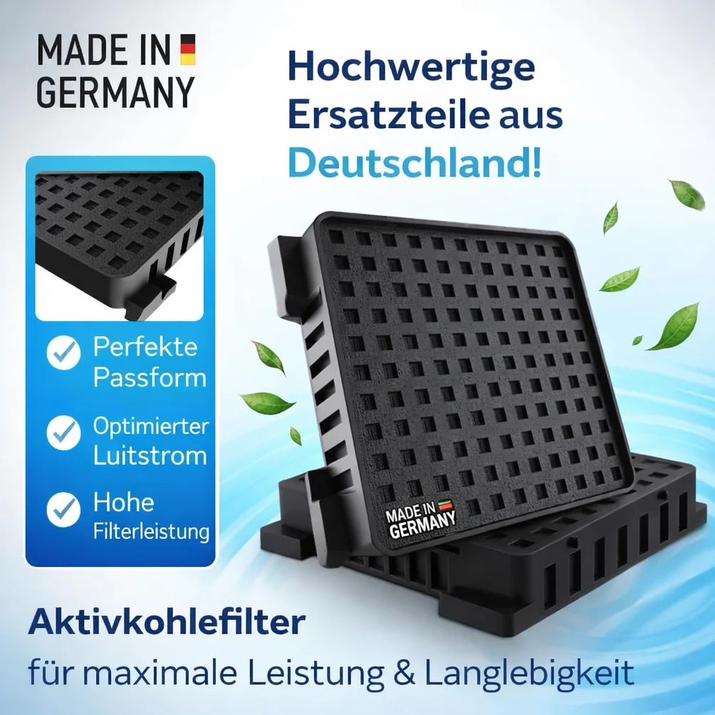 Zestaw 2 filtrów z węglem aktywnym do lodówki Liebherr 909698900 988242900 988246000 - zamiennik filtra Fresh Air, neutralizator zapachów, filtr powietrza do lodówko-zamrażarki, czarny, 2 sztuki
