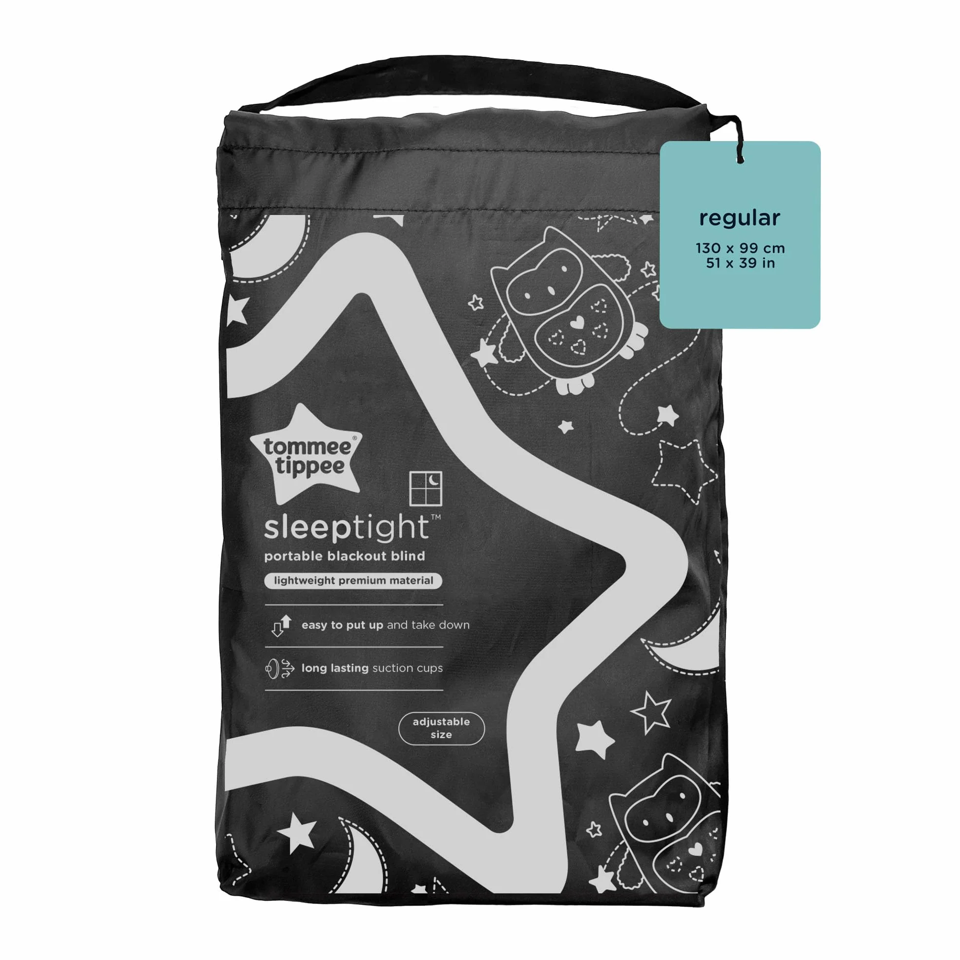 Tommee Tippee Sleeptime przenośna roleta zaciemniająca z przyssawkami, regulowana i lekka, regularna, 130 x 99 cm