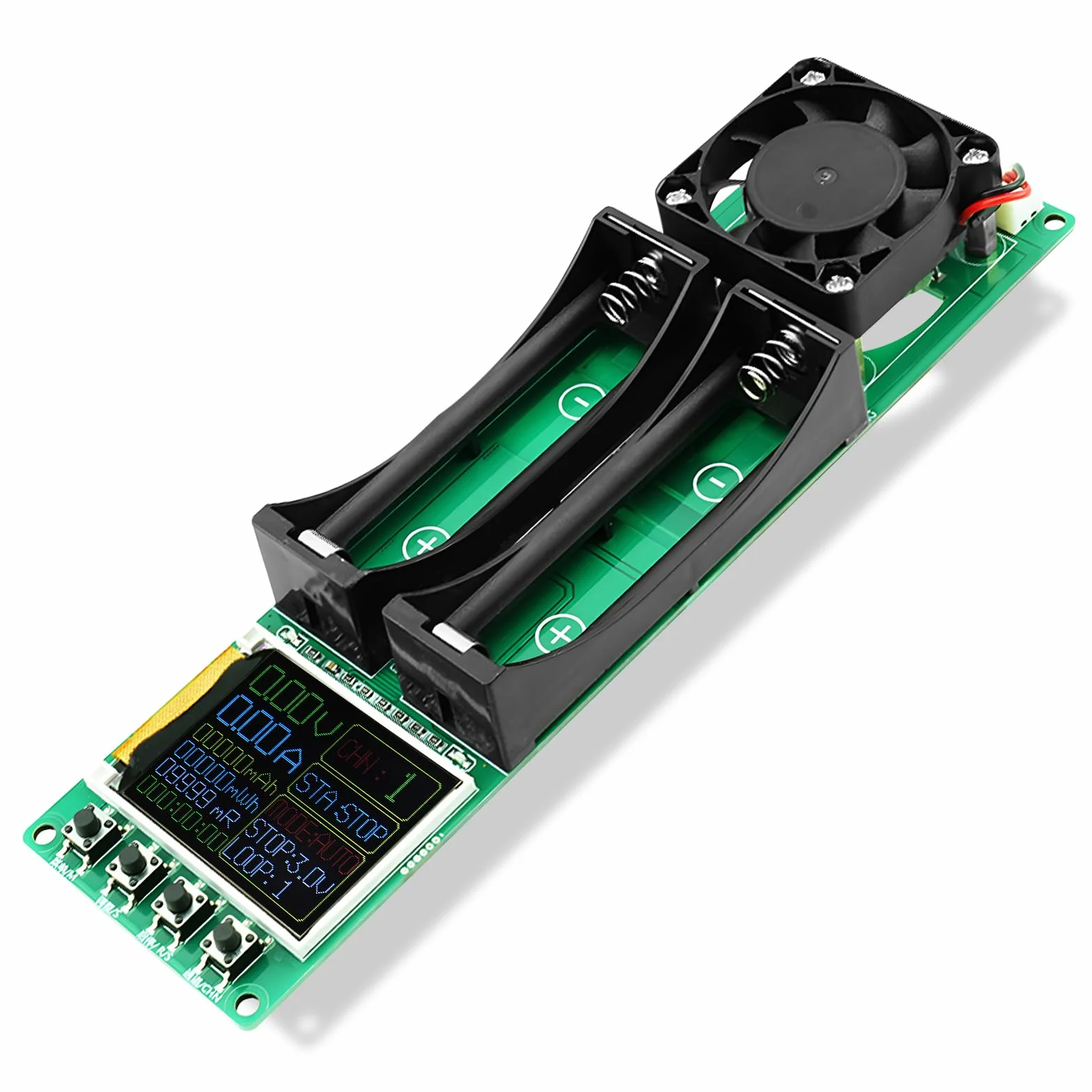 Tester pojemności akumulatora DC5 V tester rezystancji wewnętrznej baterii, moduł pojemności, napięcia, prądu, wydajności z wyświetlaczem LCD typu C, do baterii litowej, dwukanałowy