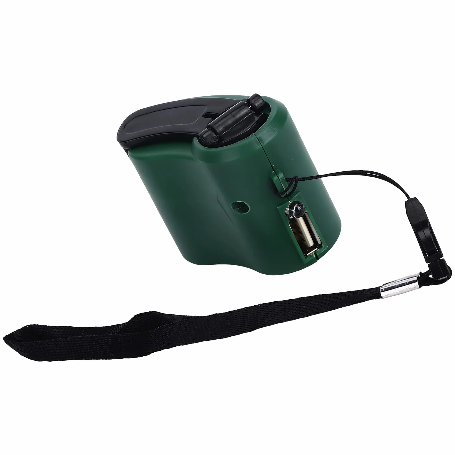 Ładowarka ręczna z korbą USB, przenośny generator prądu awaryjnego z oświetleniem LED do wędrówek na świeżym powietrzu (zielona)