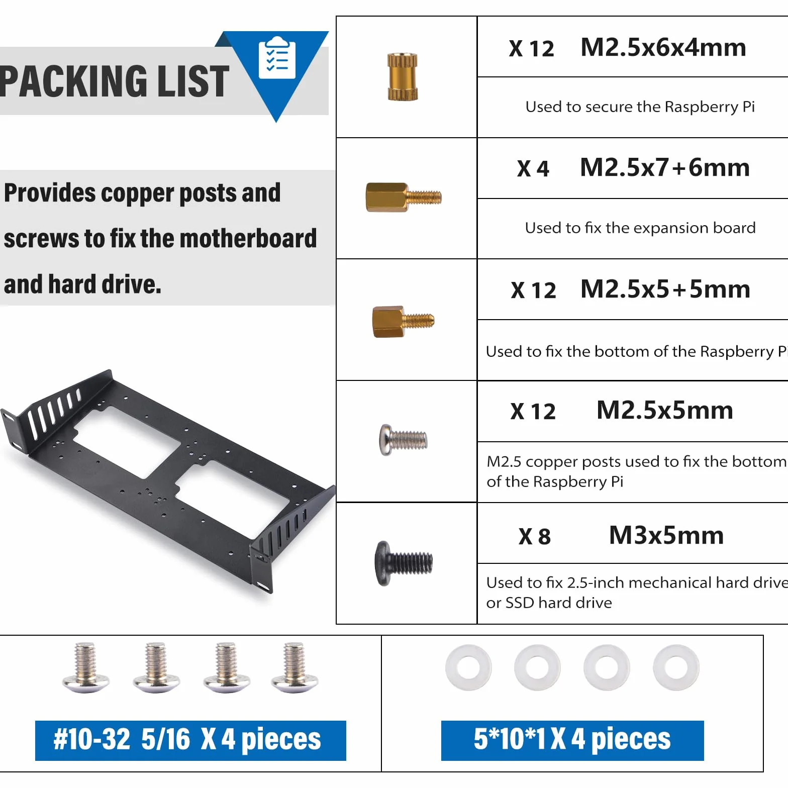 GeeekPi DeskPi RackMate Accessories SBC Shell 10 cali 1U Rack Shelf do DeskPi RackMate T1/T0/T2 Rackmount i wszystkich standardowych 10-calowych szaf i szaf
