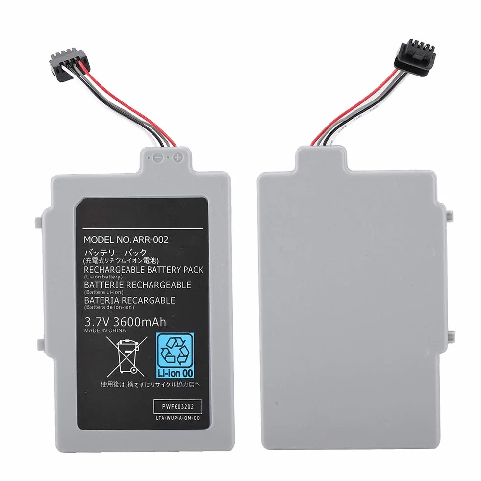 Garsent Akumulator Gamepad, 3,7 V, 3600 mAh, zapasowy kontroler do gier, ładowany do sieci WIIU.