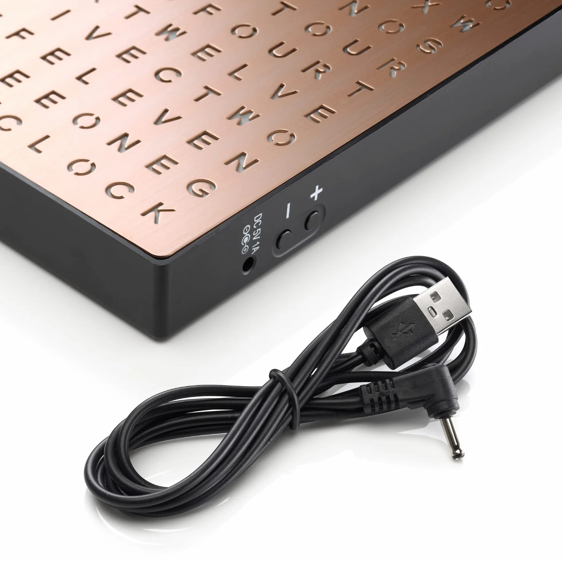 Auraglow Podświetlany Zegar Ścienny LED USB Miedziany