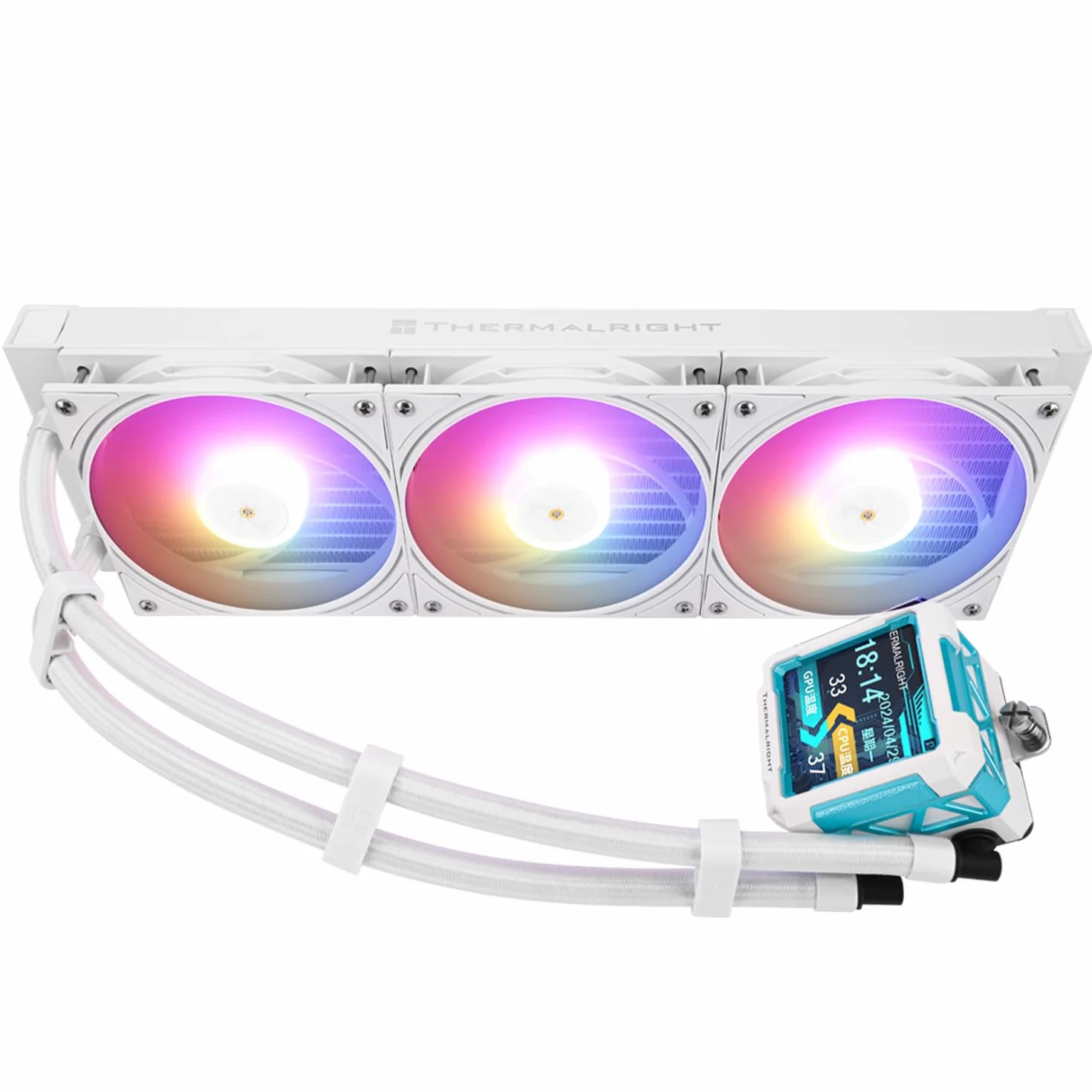 TR FW PRO 360 ARGB AIO Cooler, IPS LCD IPS o rozdzielczości 320 x 320, do AM5 i Intel 1700/1851, wysoka wydajność, chłodzona wodą ze zdejmowanym wyświetlaczem 2,73"