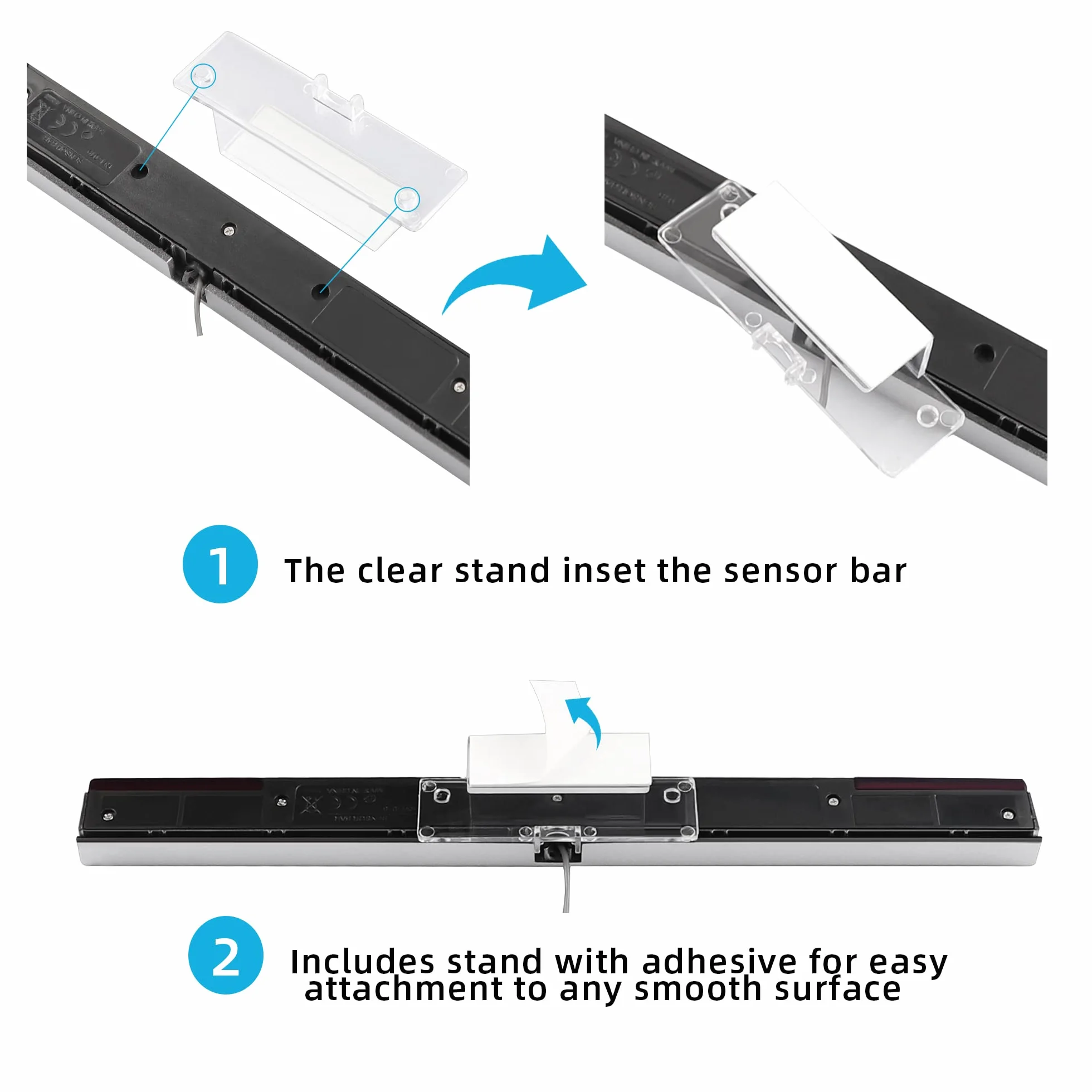 Xahpower Listwa czujników do Wii, zamiennik listwy czujnika podczerwieni LED, kompatybilna z konsolą Nintendo Wii i U