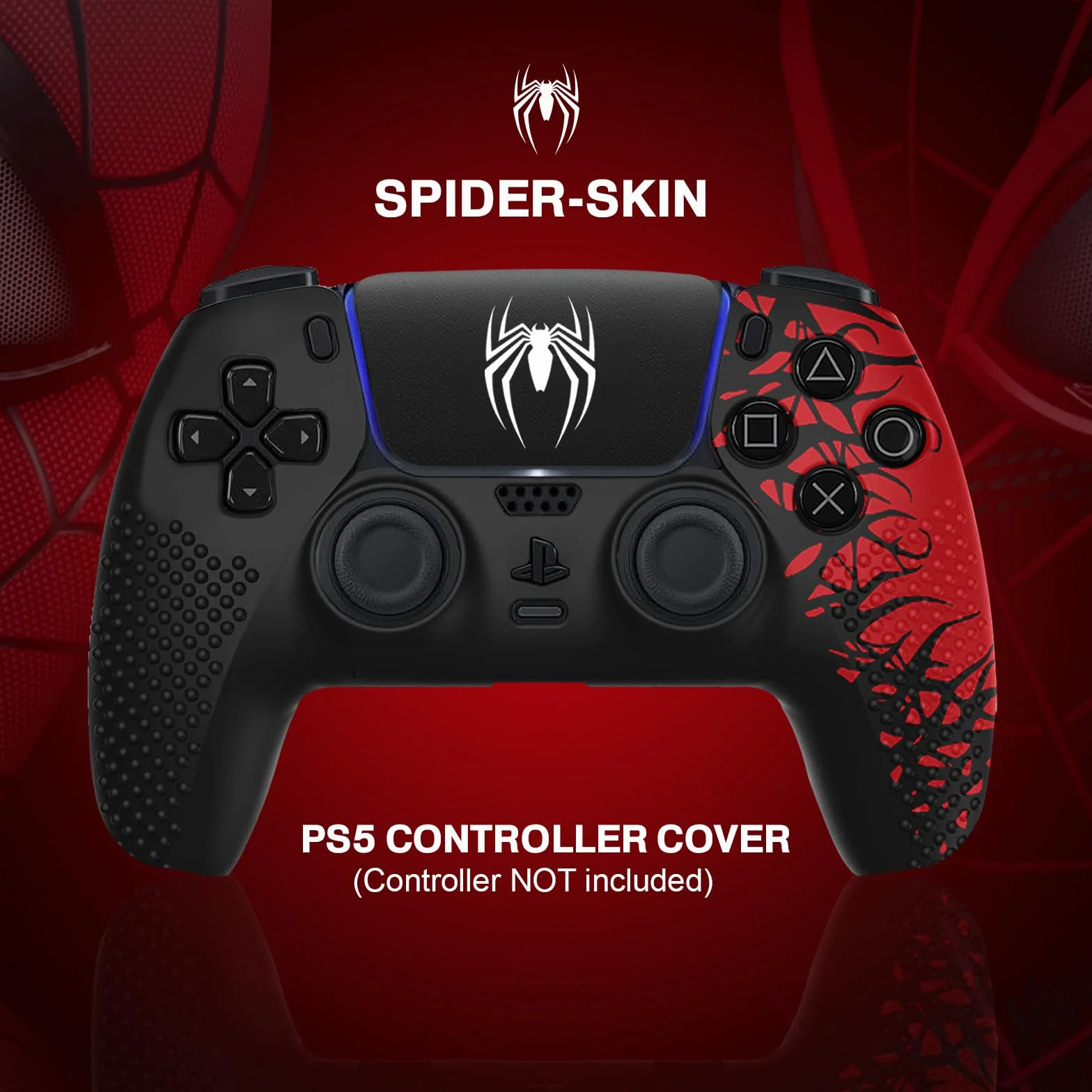 Antypoślizgowa silikonowa osłona do kontrolera PS5, akcesoria do kontrolera PS5, miękka osłona ochronna do kontrolera Playstation 5 z naklejkami na panel dotykowy
