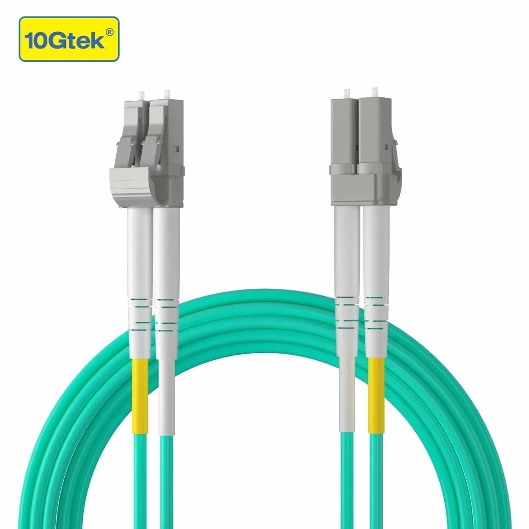 [4 Pack] Fiber Patch Cable - LC to LC OM3 10Gb/Gigabit Multi-Mode Jumper Duplex 50/125μm LSZH Fiber Optic Cord for SFP Transceiver, Aque, 1-Meter(3.3-ft)